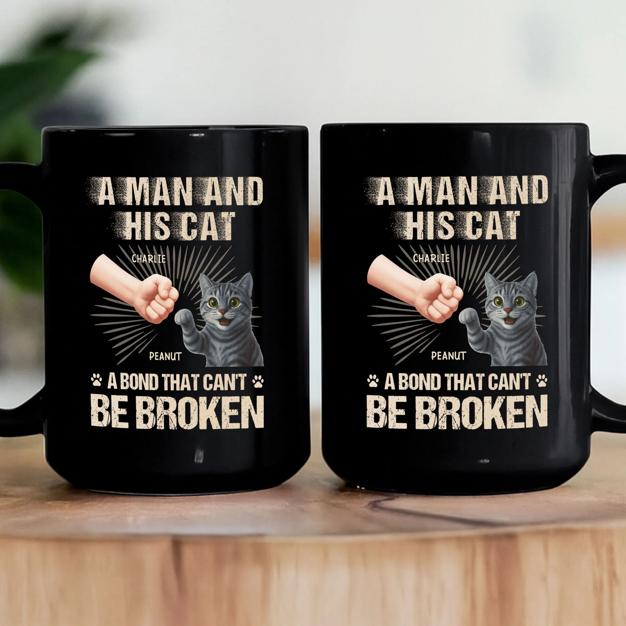 A Man And His Cat - A Bond That Can't Be Broken - Personalized Mug - Image 3
