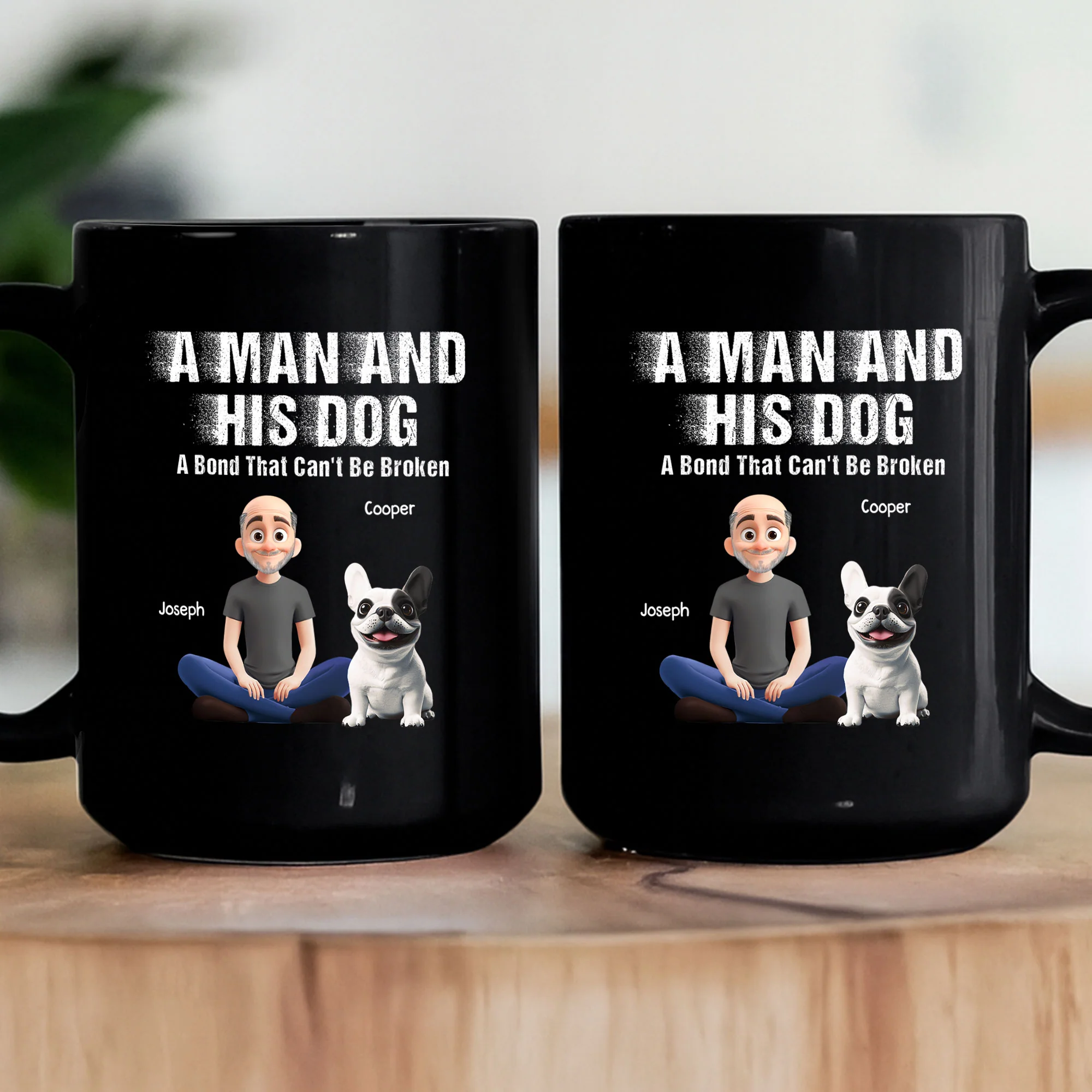A Man And His Dog Cat - A Bond Can't Be Broken - Personalized Mug - Image 3