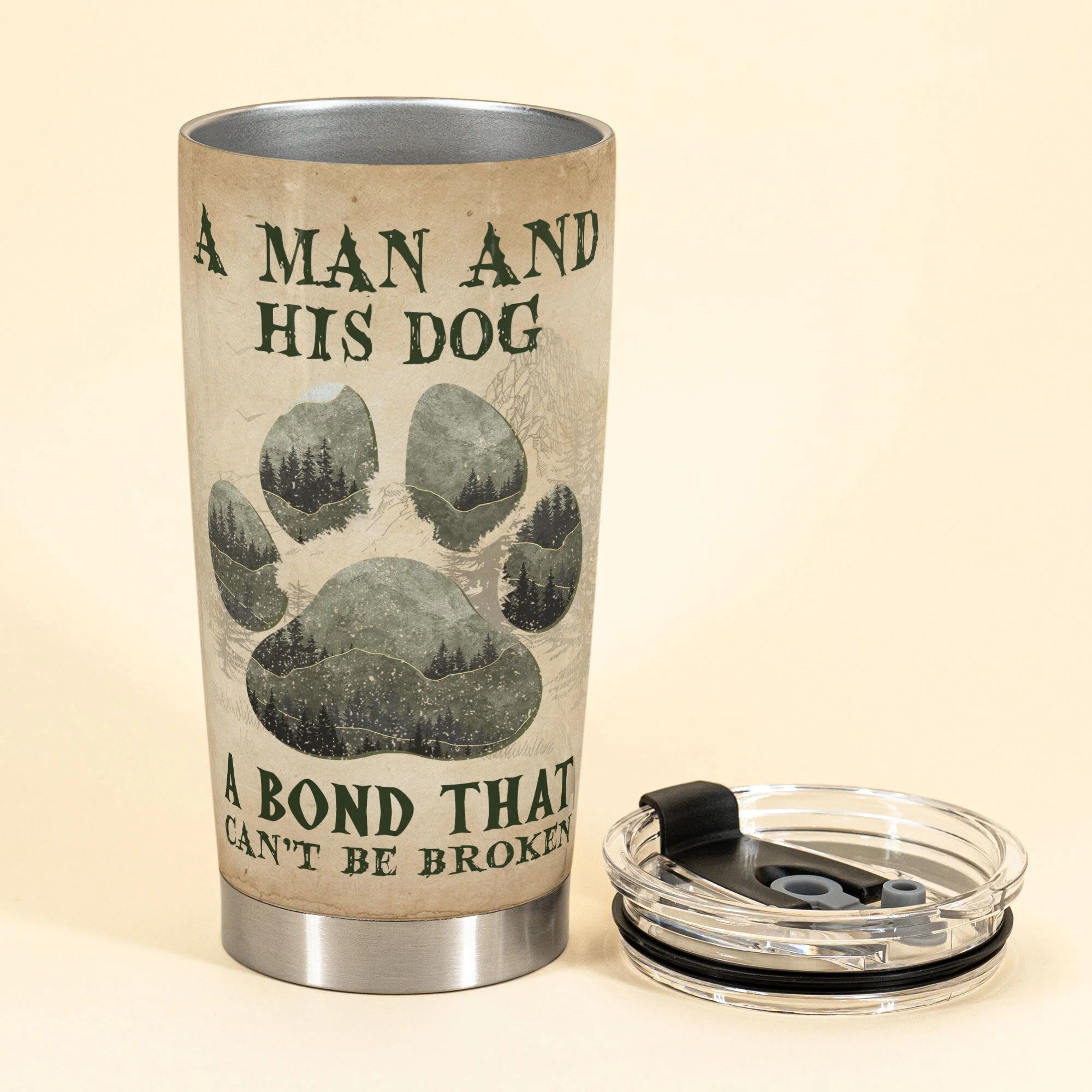 A Man And His Fur Babies Unbreakable Bond - Personalized Tumbler Cup - Image 3