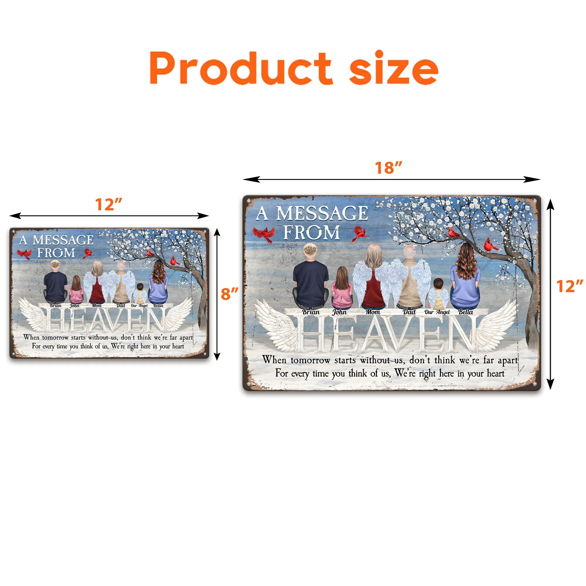 A Message From Heaven - Personalized Metal Sign - Image 3