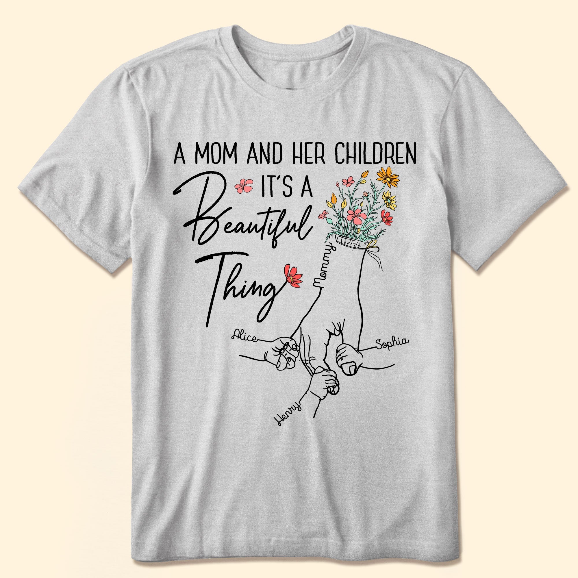 A Mom And Her Children - Personalized Shirt - Image 2