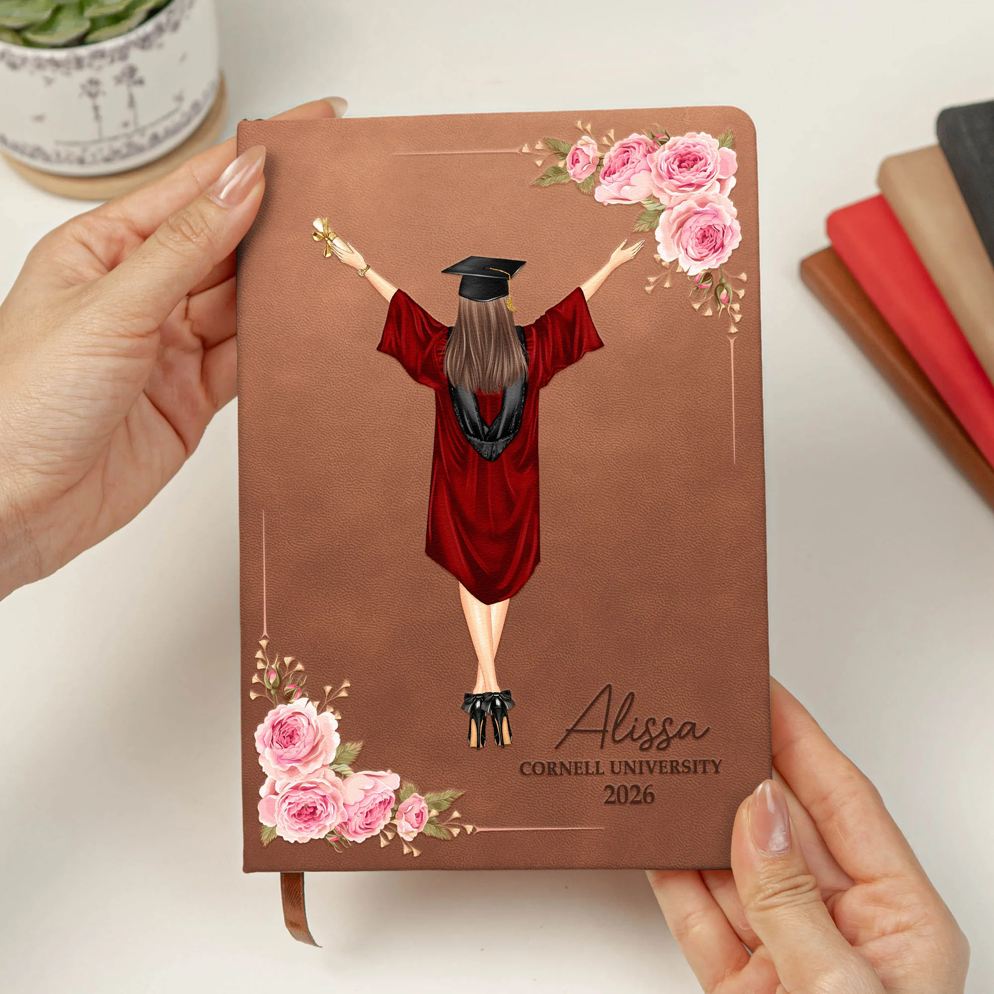 A Sweet Ending To A New Beginning - Personalized Leather Journal - Image 3