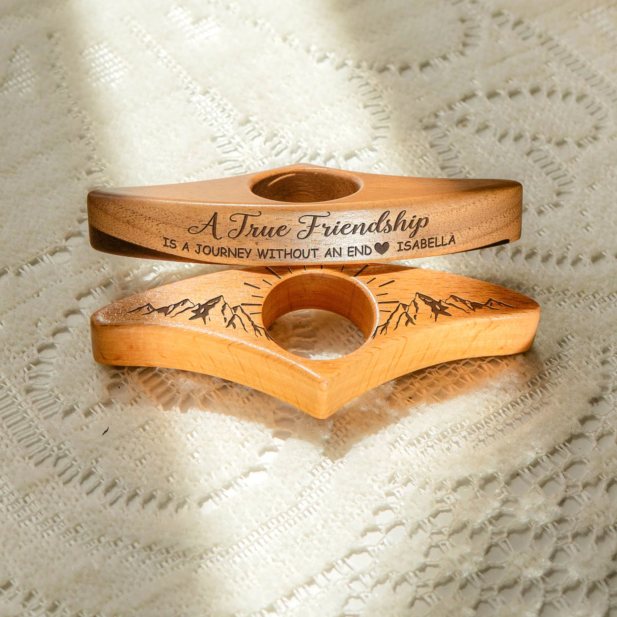 A True Friendship Is A Journey Without An End - Personalized Book Page Holder - Image 3