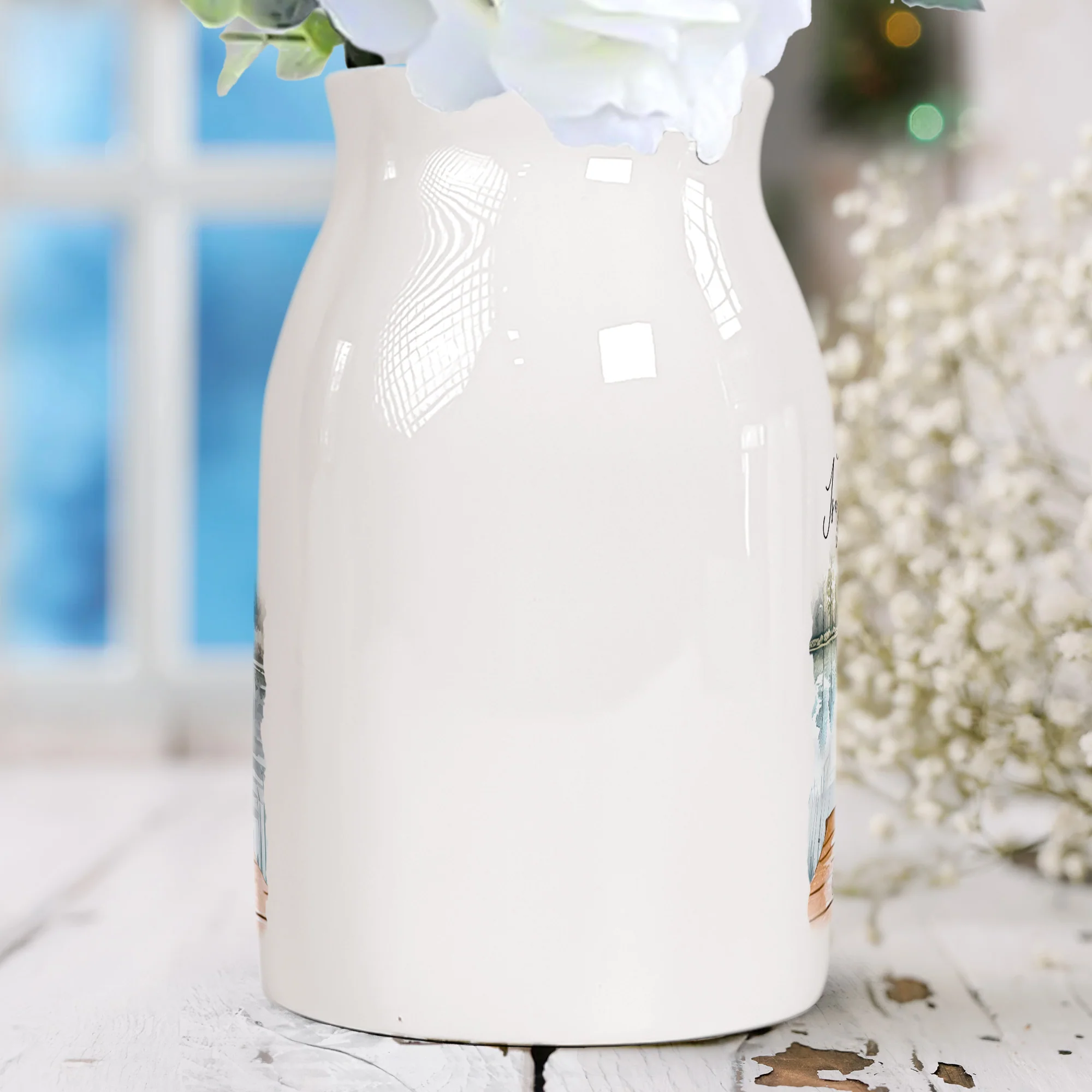 A True Friendship Is A Journey Without An End - Personalized Ceramic Flower Vase - Image 3