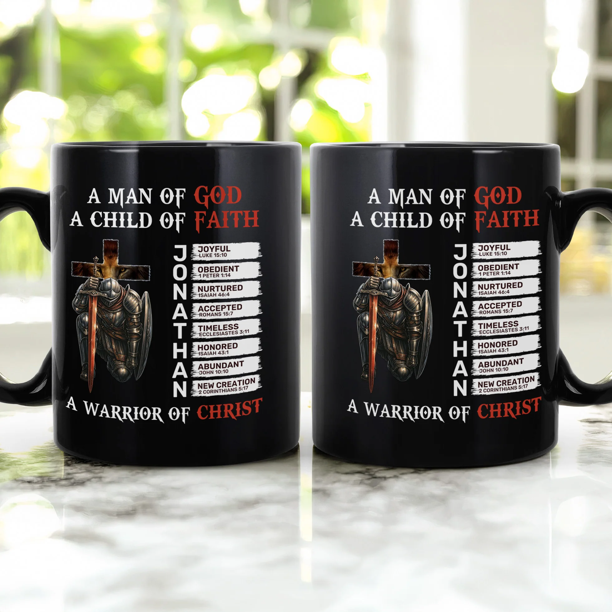 A Warrior Of Christ With Name Letter In Bible Gift For Him - Personalized Mug - Image 2