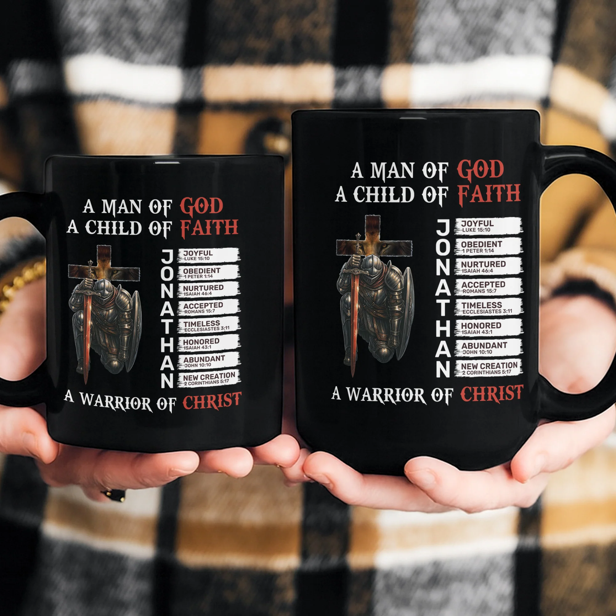 A Warrior Of Christ With Name Letter In Bible Gift For Him - Personalized Mug - Image 4