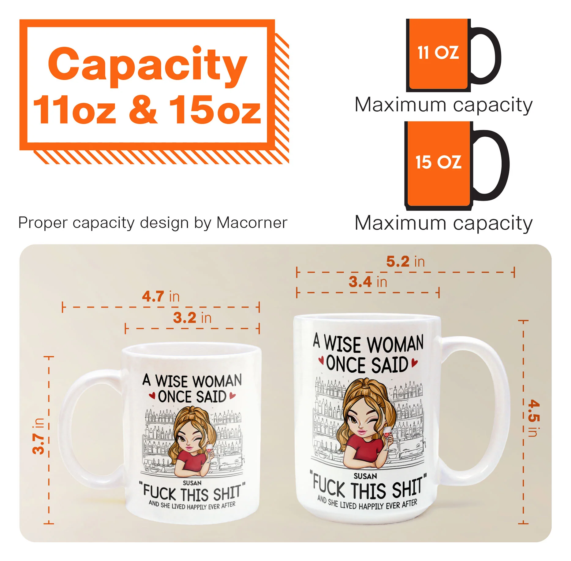 A Wise Woman Once Said "Fuck This Shit" - Personalized Mug - Image 7