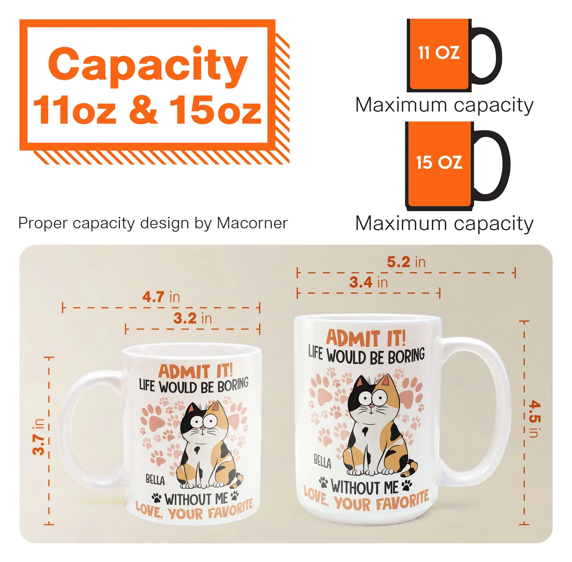 Admit It Life Would Be Boring Without Me Cat - Personalized Mug - Image 9