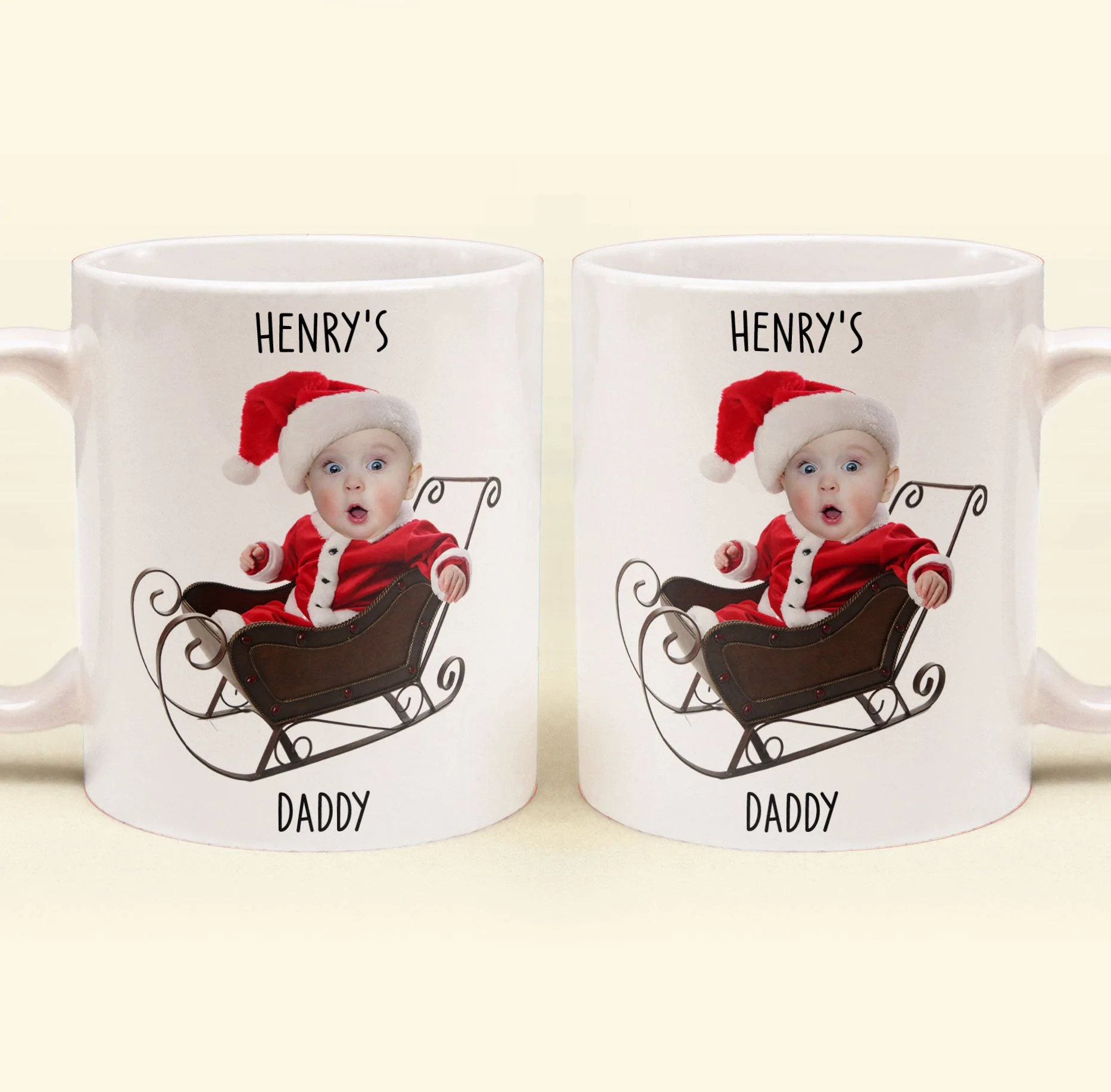 Adorable Baby Santa - Personalized Photo Mug - Image 7