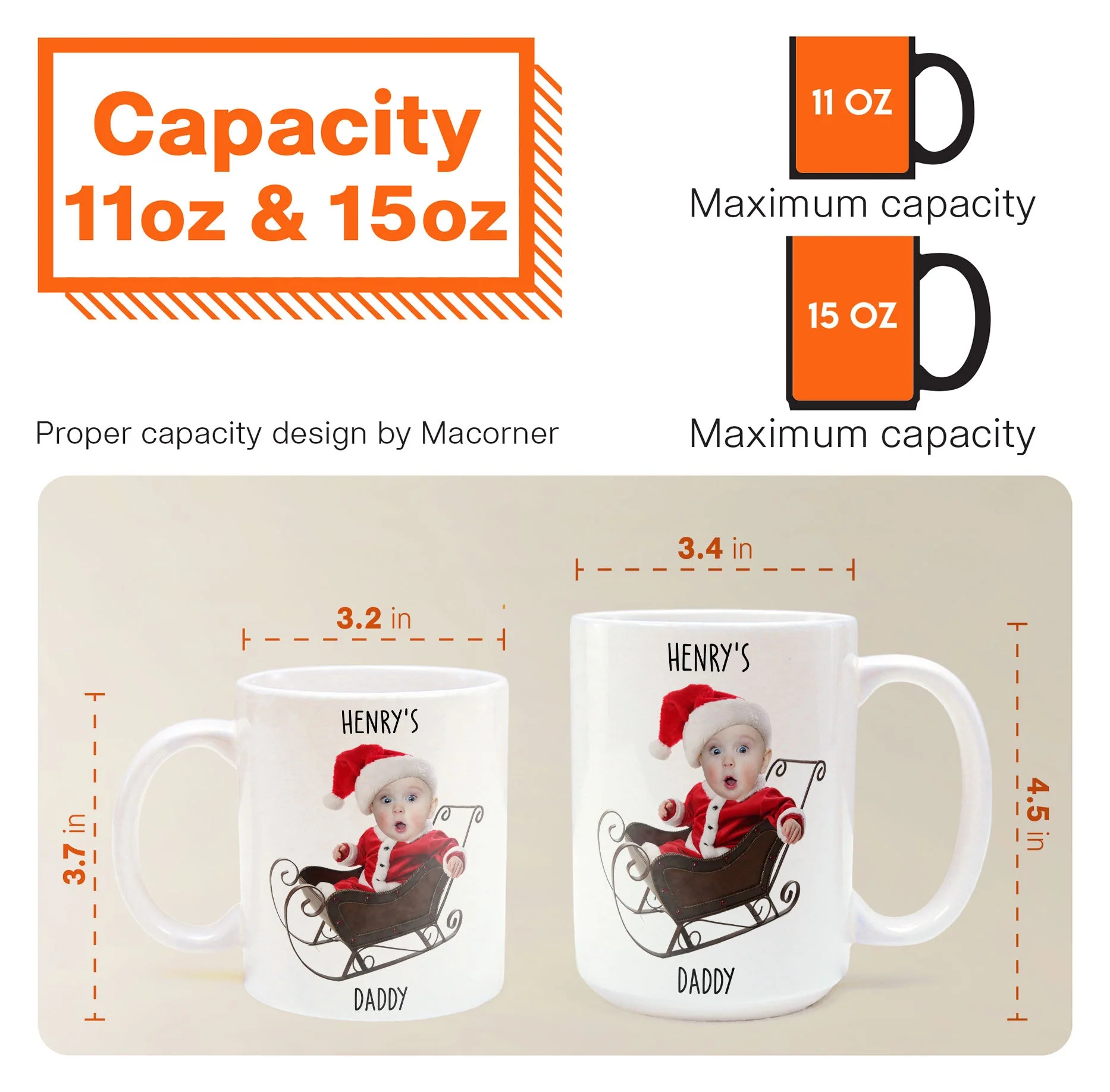 Adorable Baby Santa - Personalized Photo Mug - Image 9