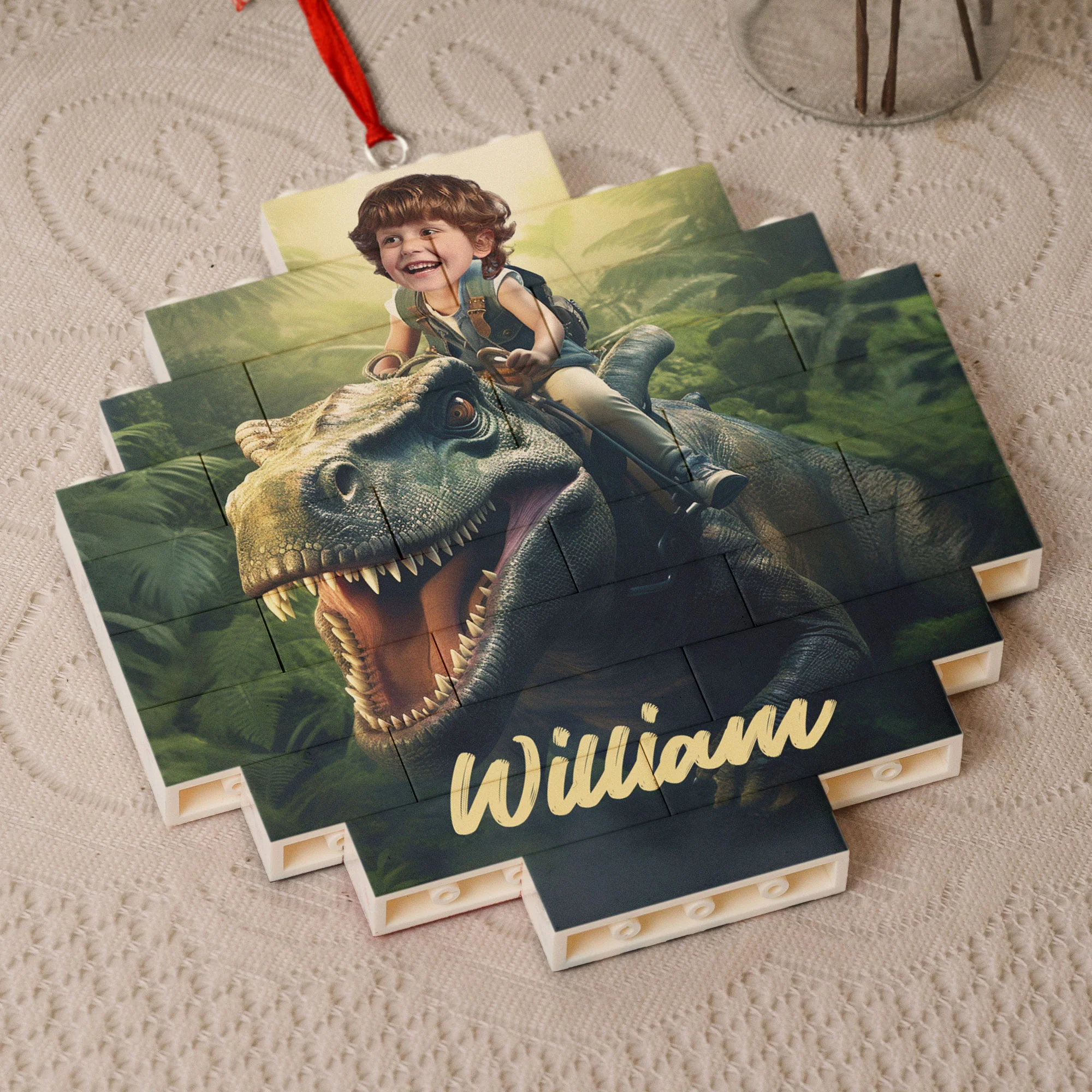 Adventure Boy - Christmas Gift For Son, Grandson, Kids - Personalized Buildable Christmas Photo Ornament - Image 4