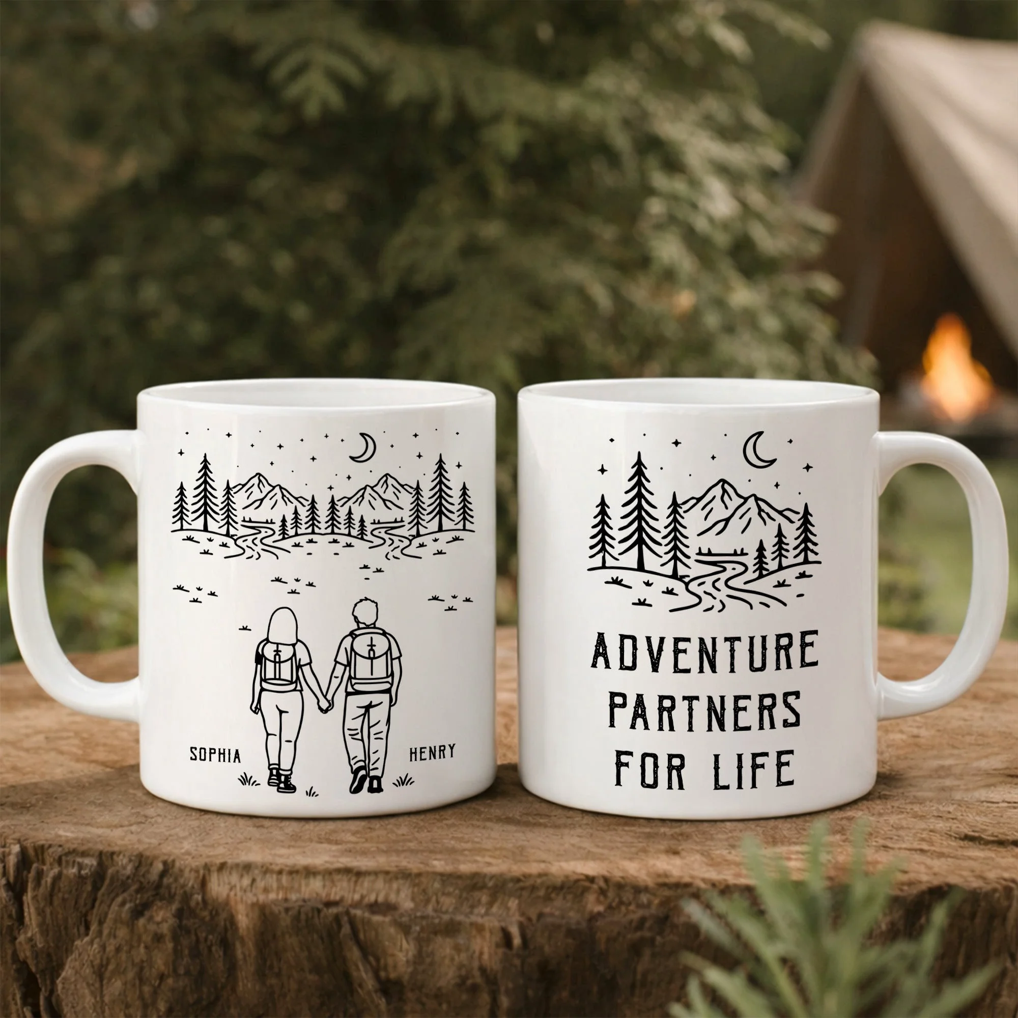Adventure Partners For Life Camping Couple Gift - Personalized Mug
