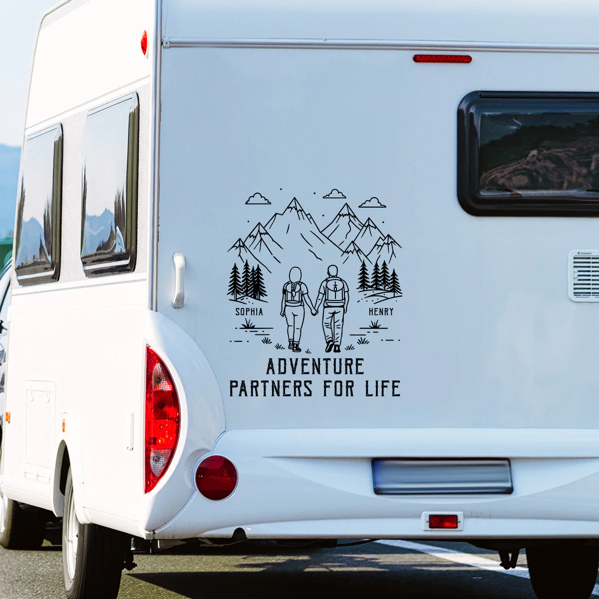 Adventure Partners For Life Camping Couple - Personalized RV Decal - Image 3