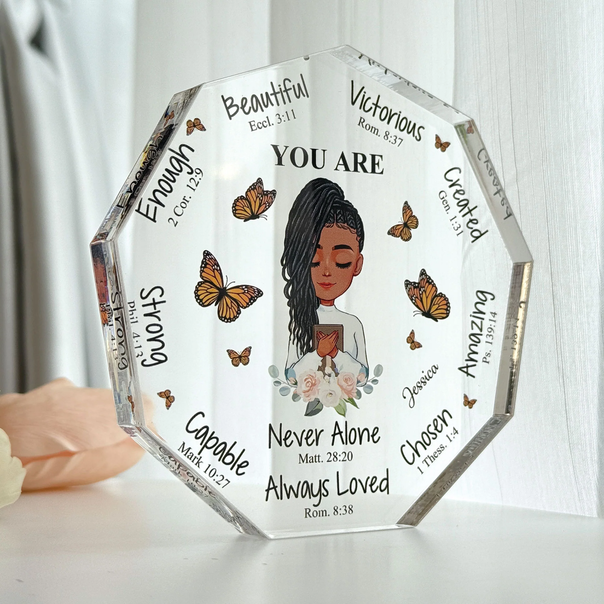 Affirmation Gift God Says You Are New Version - Personalized Acrylic Plaque - Image 4