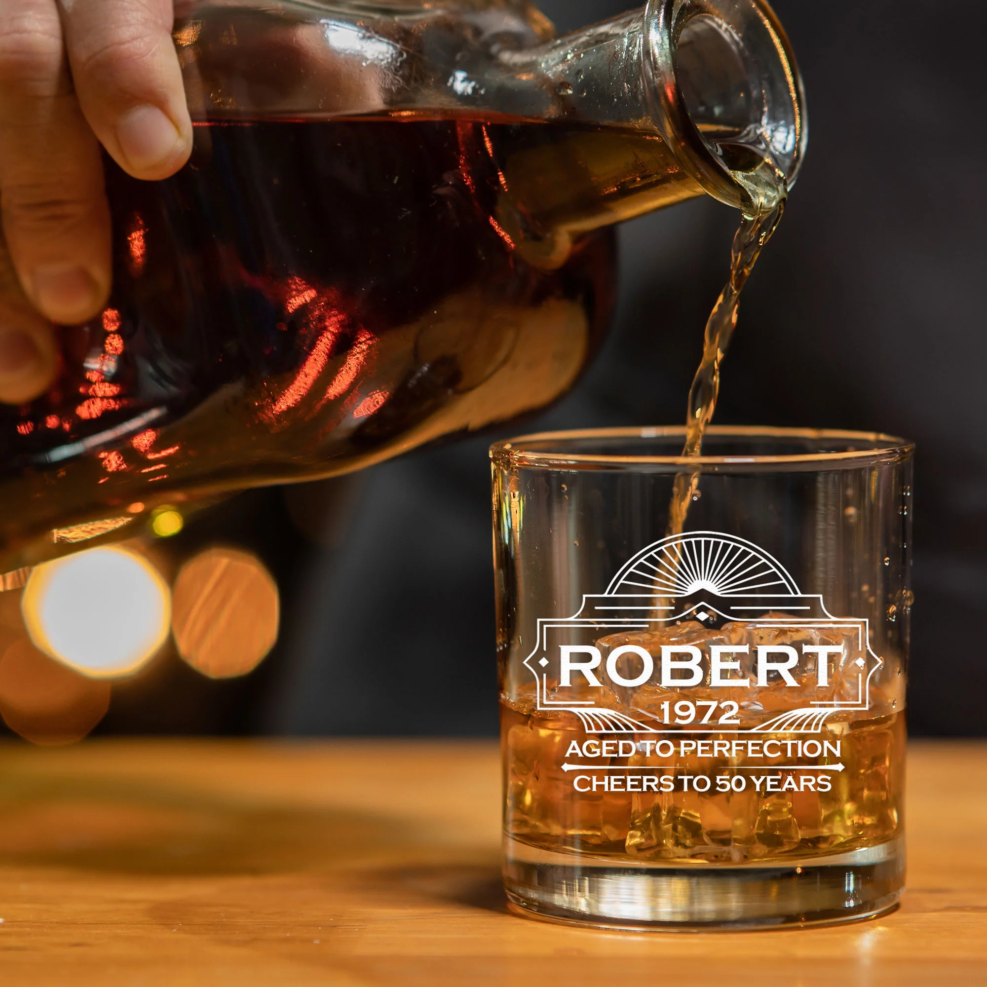 Aged To Perfection Birthday Gift - Personalized Whiskey Glass - Image 4