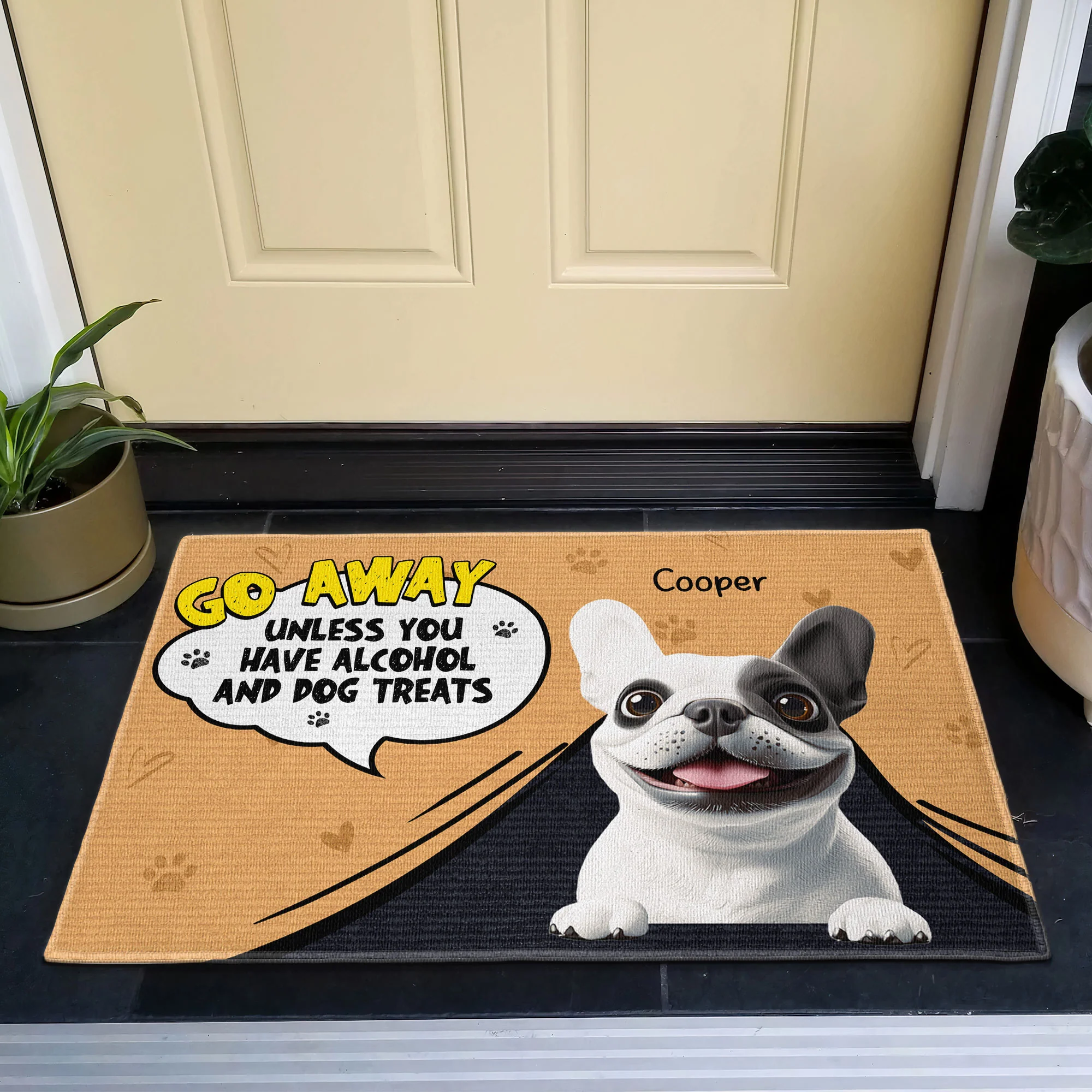 Alcohol And Dog Treats - Personalized Doormat - Image 2