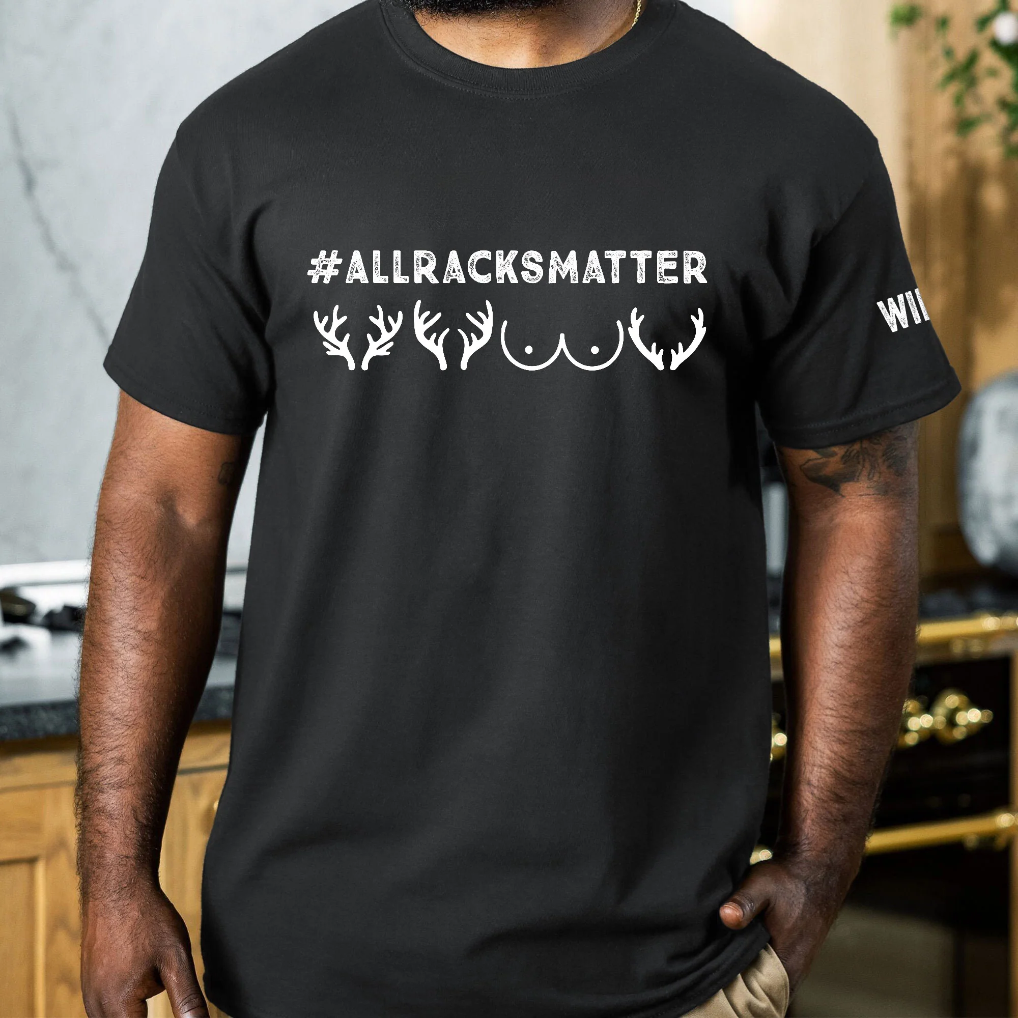 All Racks Matter Custom Name On Sleeve - Gifts For Hunters, Husband, Men - Personalized Shirt - Image 4