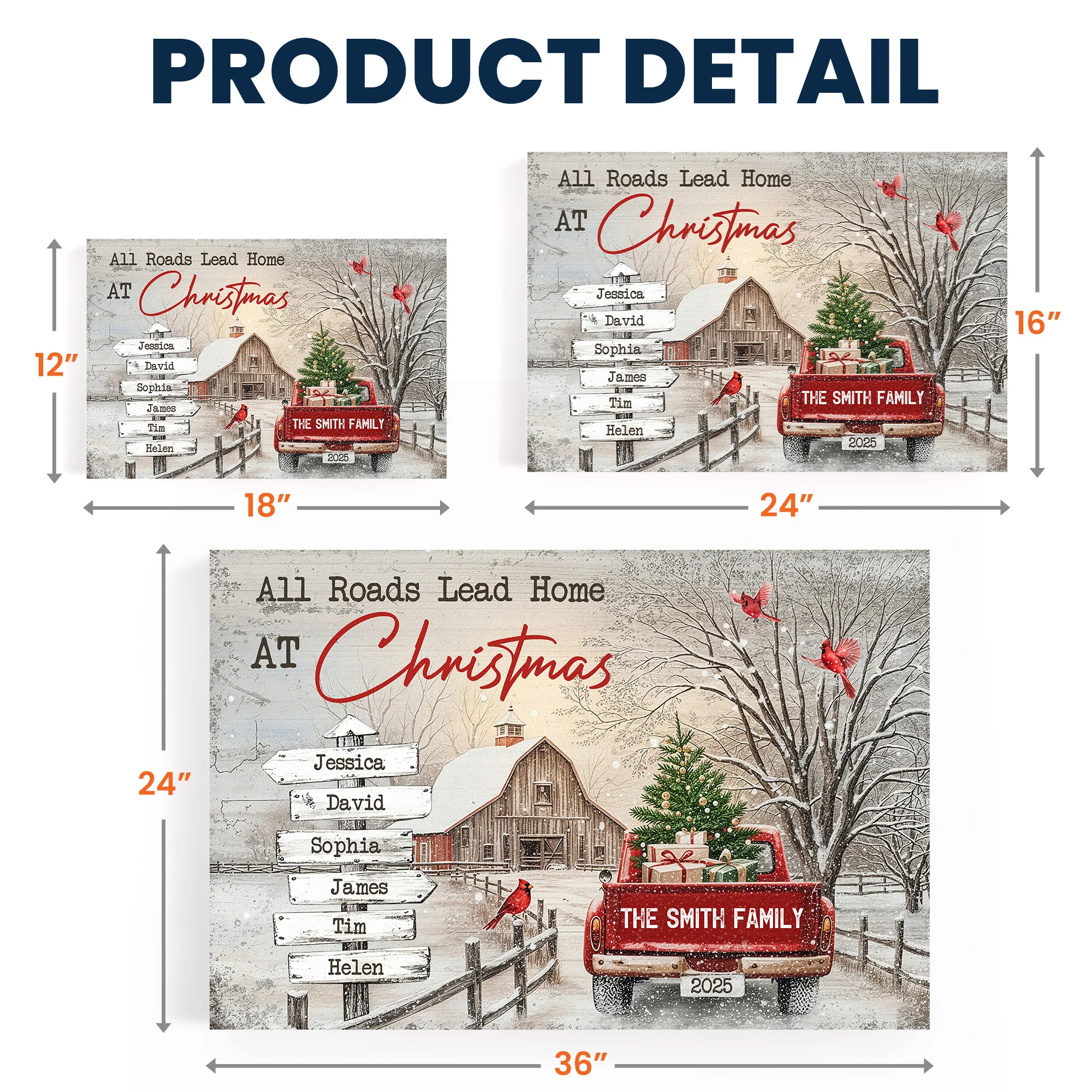 All Roads Lead Home At Christmas - Personalized Poster/Canvas - Image 10