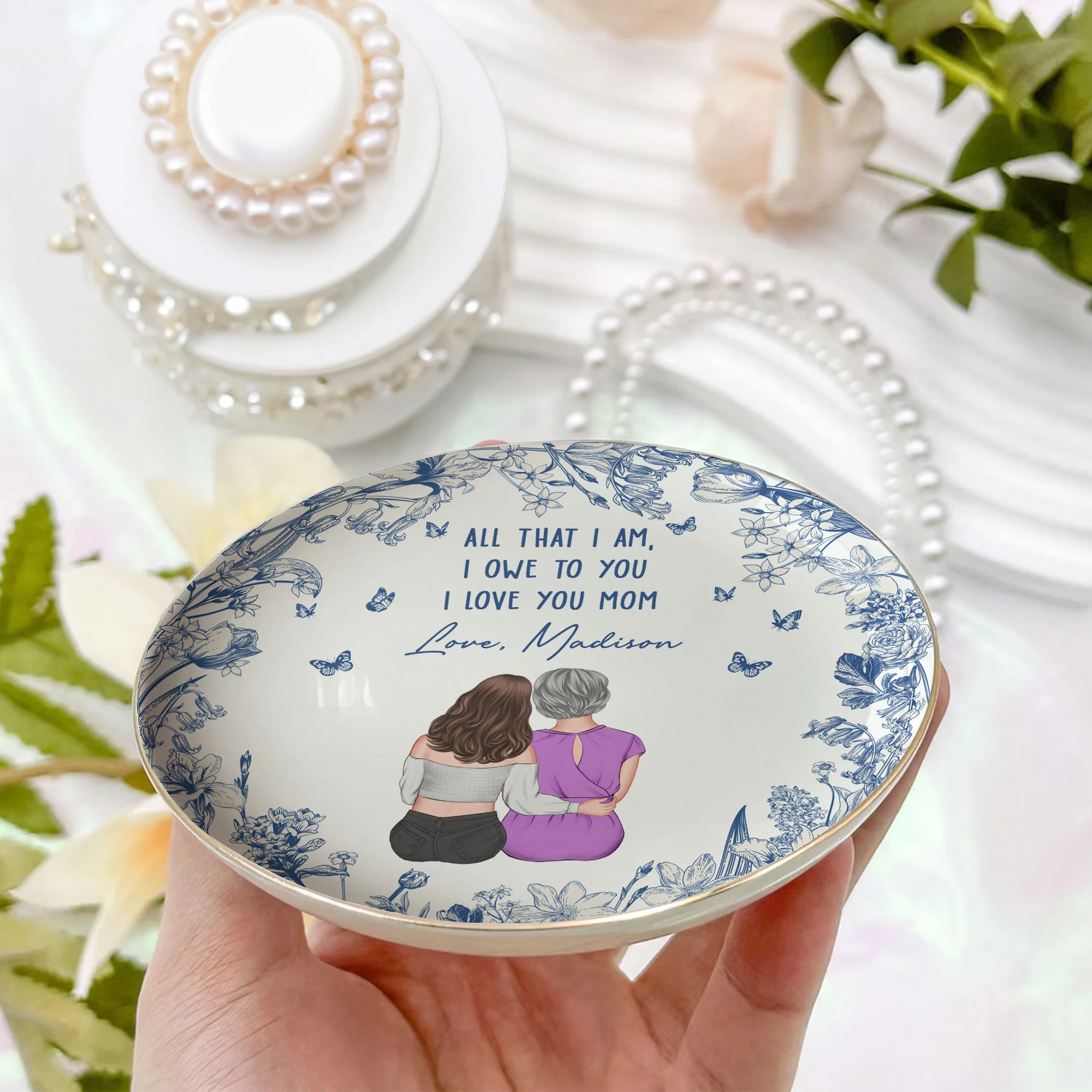 All That I Am, I Owe To You - Personalized Jewelry Dish - Image 2