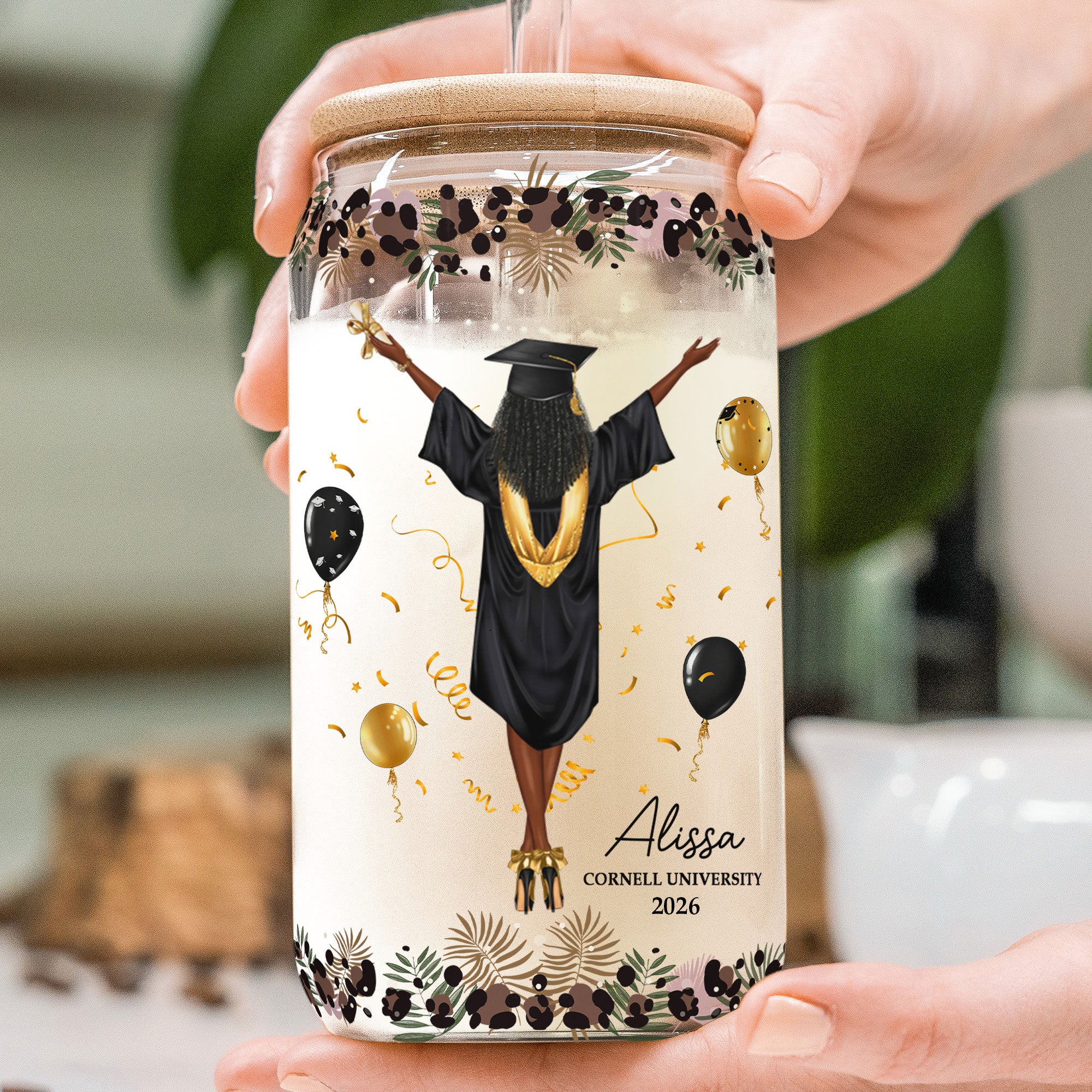 All Your Hard Work Finally Paid Off - Graduation Gift - Personalized Clear Glass Cup - Image 2