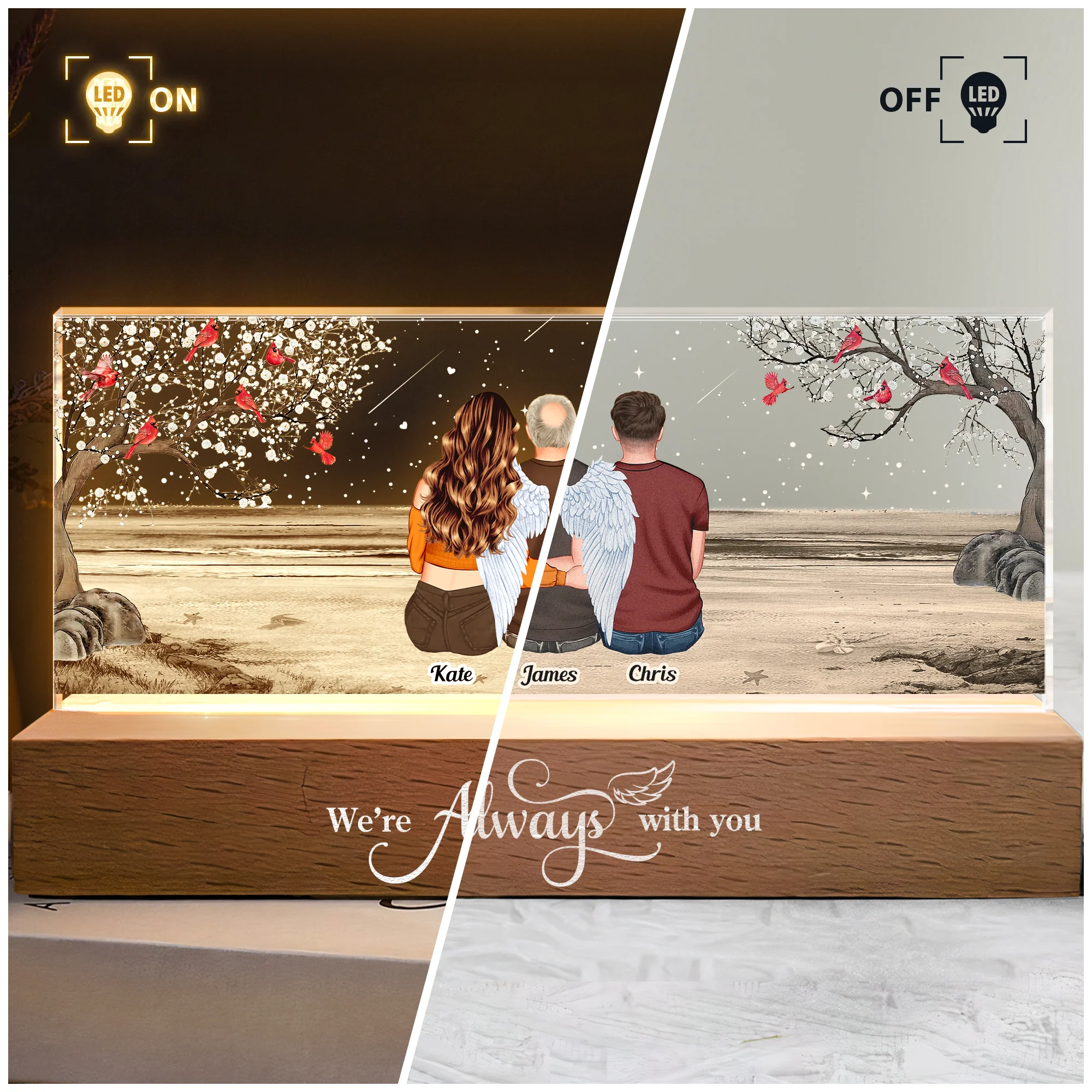 Although You Cannot See Me I'm Always With You - Personalized LED Night Light - Image 3