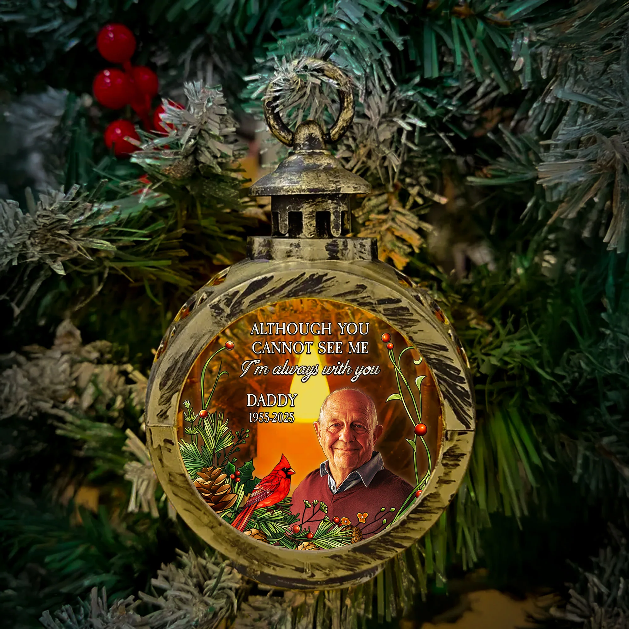 Although You Cannot See Me I'm Always With You - Personalized Photo Lantern Night Light - Image 7
