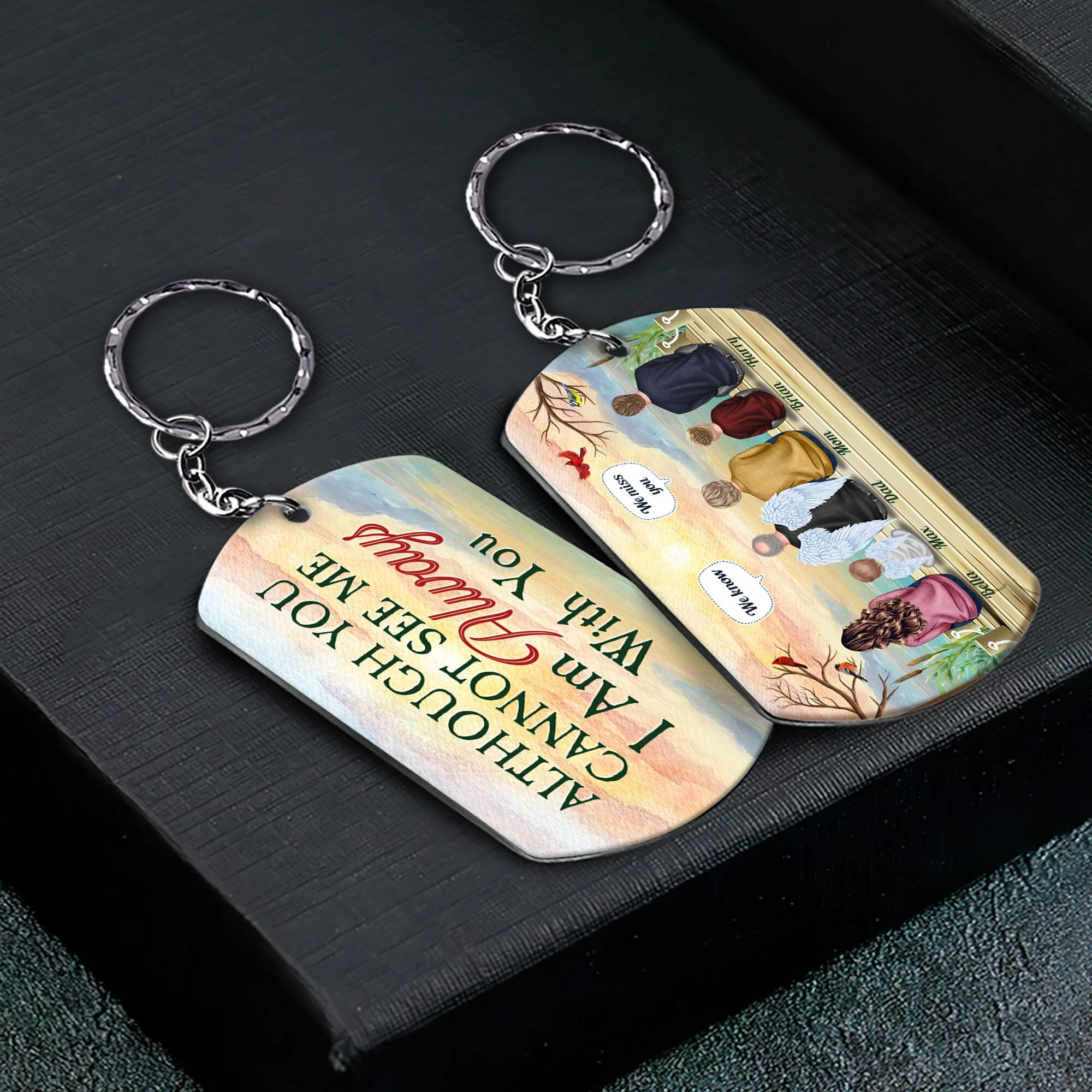 Although You Cannot See Me - Personalized Keychain - Image 2