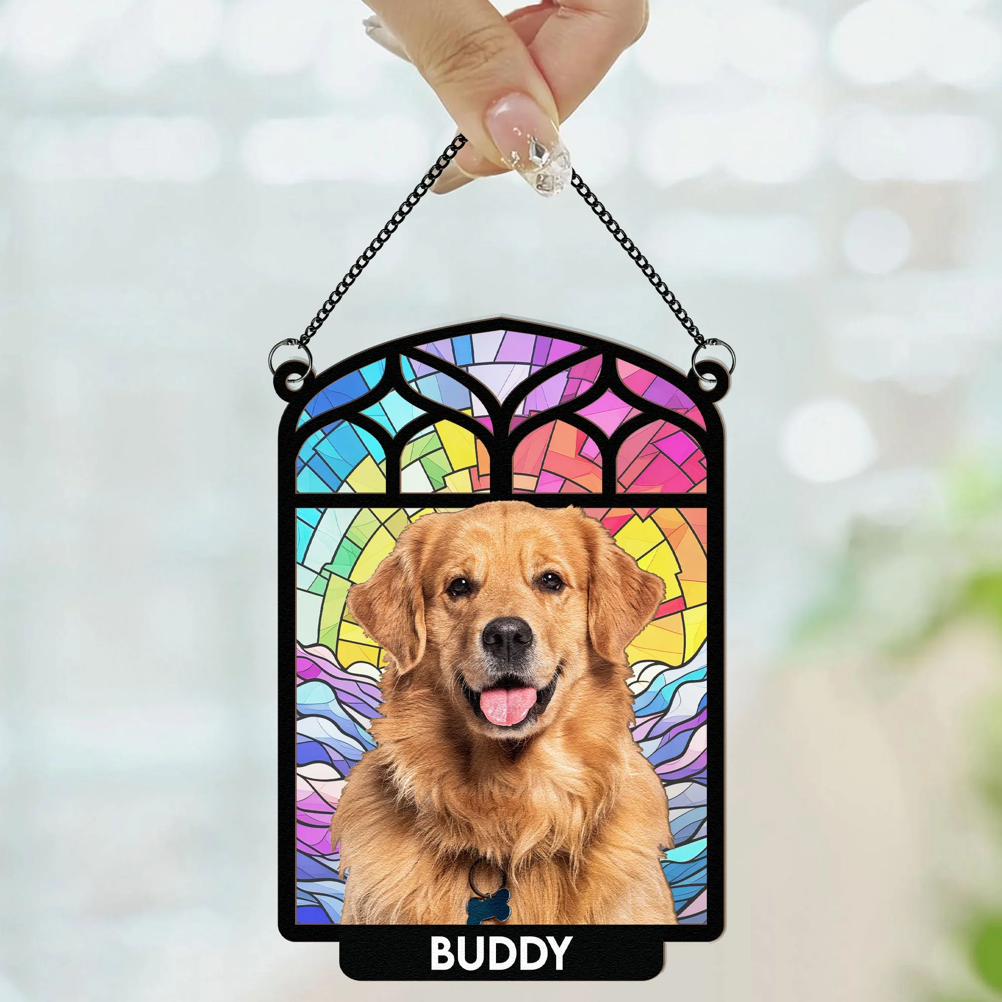 Always Be In Our Hearts - Personalized Window Hanging Suncatcher Ornament - Image 2