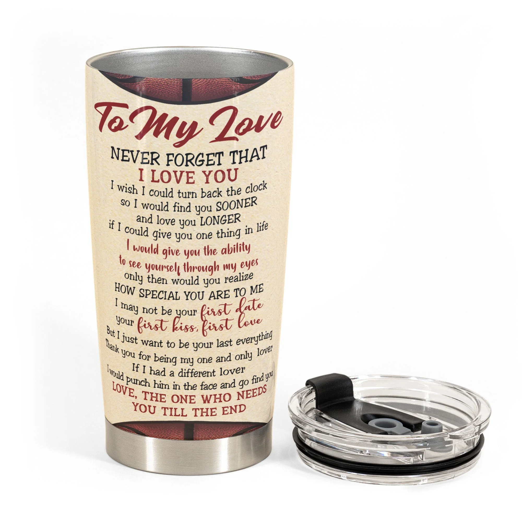 Always Be Your Biggest Fan - Personalized Tumbler Cup - Anniversary, Valentine's Day, Birthday Gift For Basketball Player, Boyfriend, Lover, Husband - Image 3
