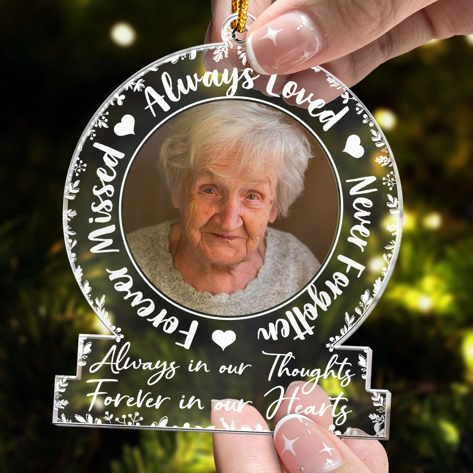Always Loved, Never Forgotten, Forever Missed - Personalized Acrylic Photo Ornament - Image 4