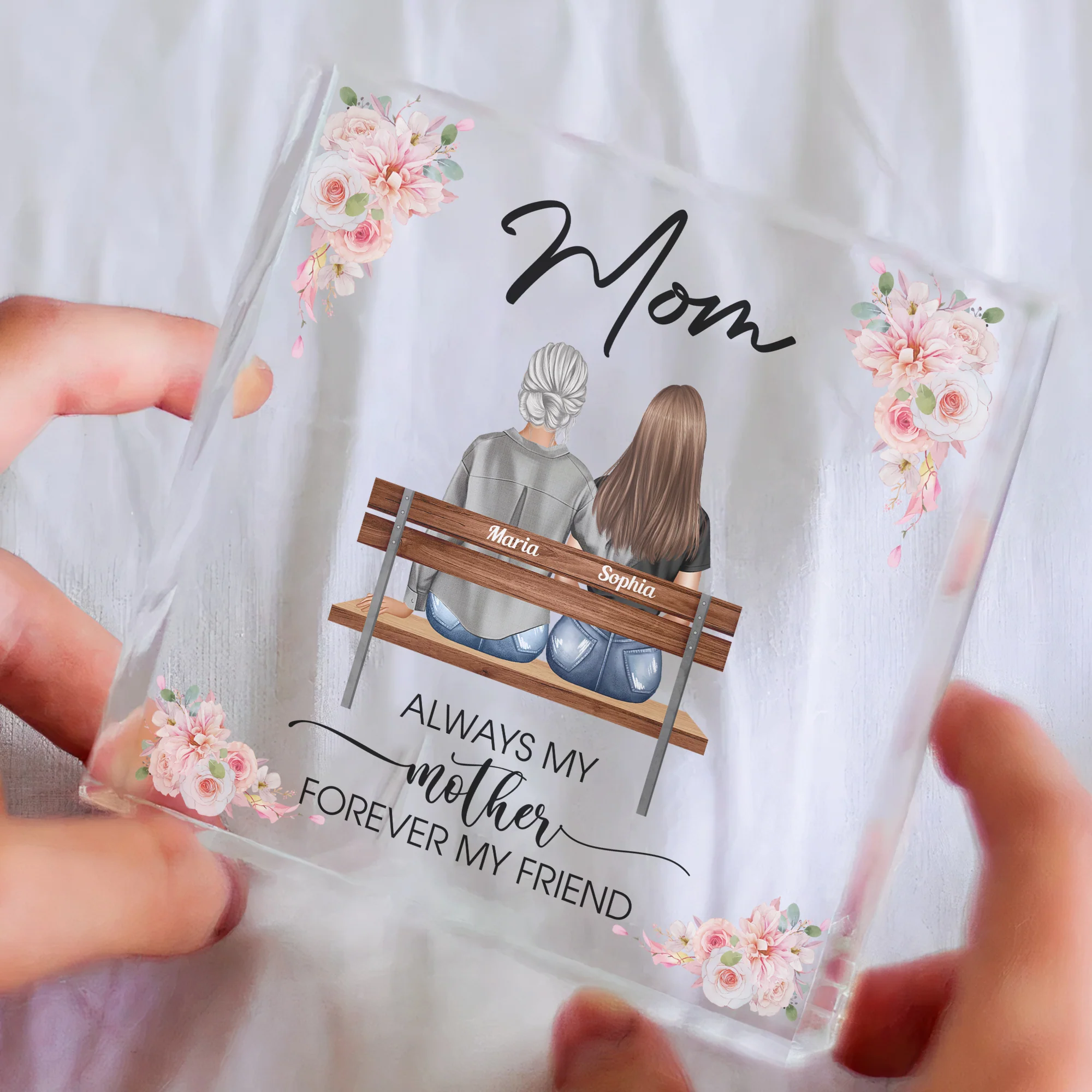 Always My Mother Forever My Friend - Personalized Acrylic Plaque - Image 3