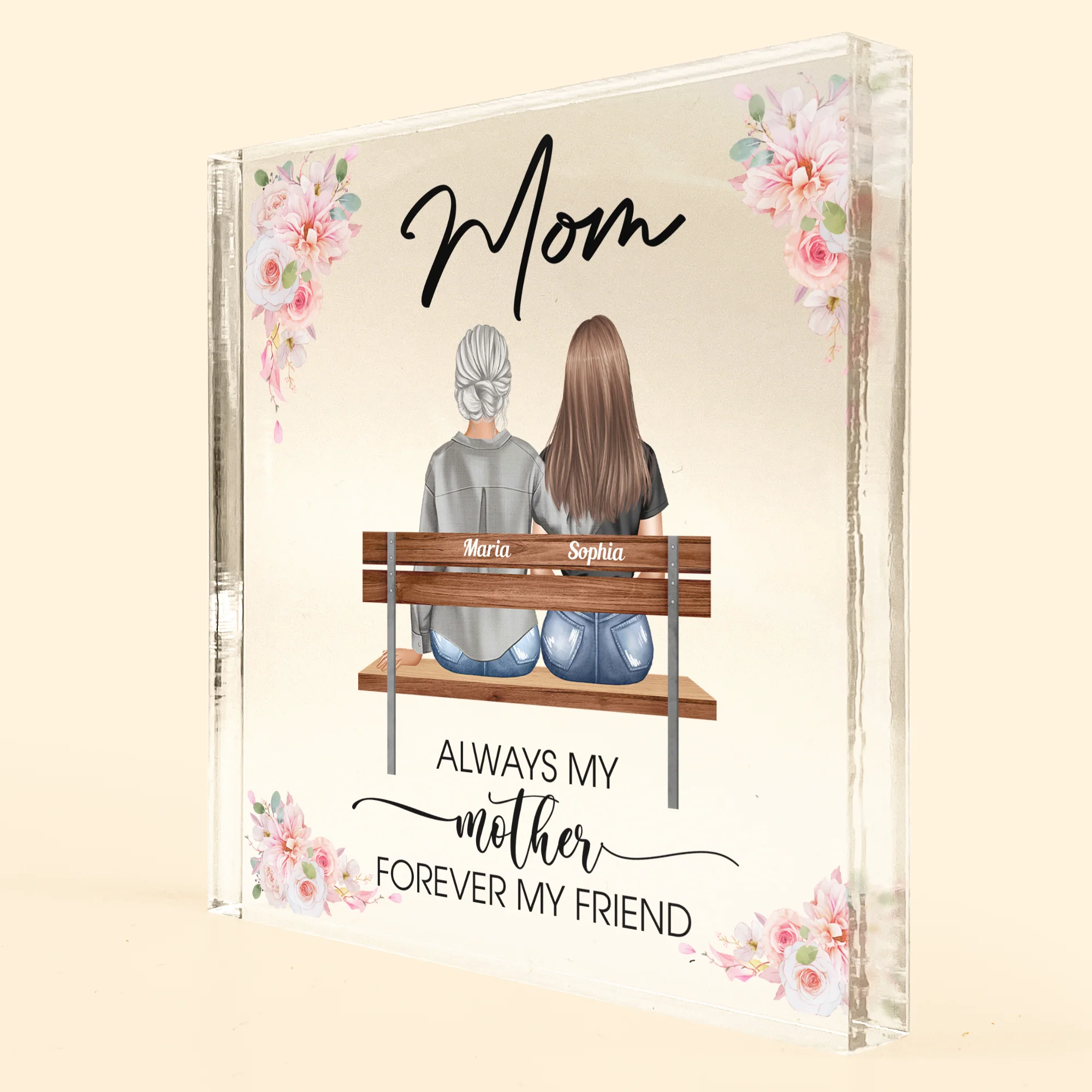 Always My Mother Forever My Friend - Personalized Acrylic Plaque - Image 4