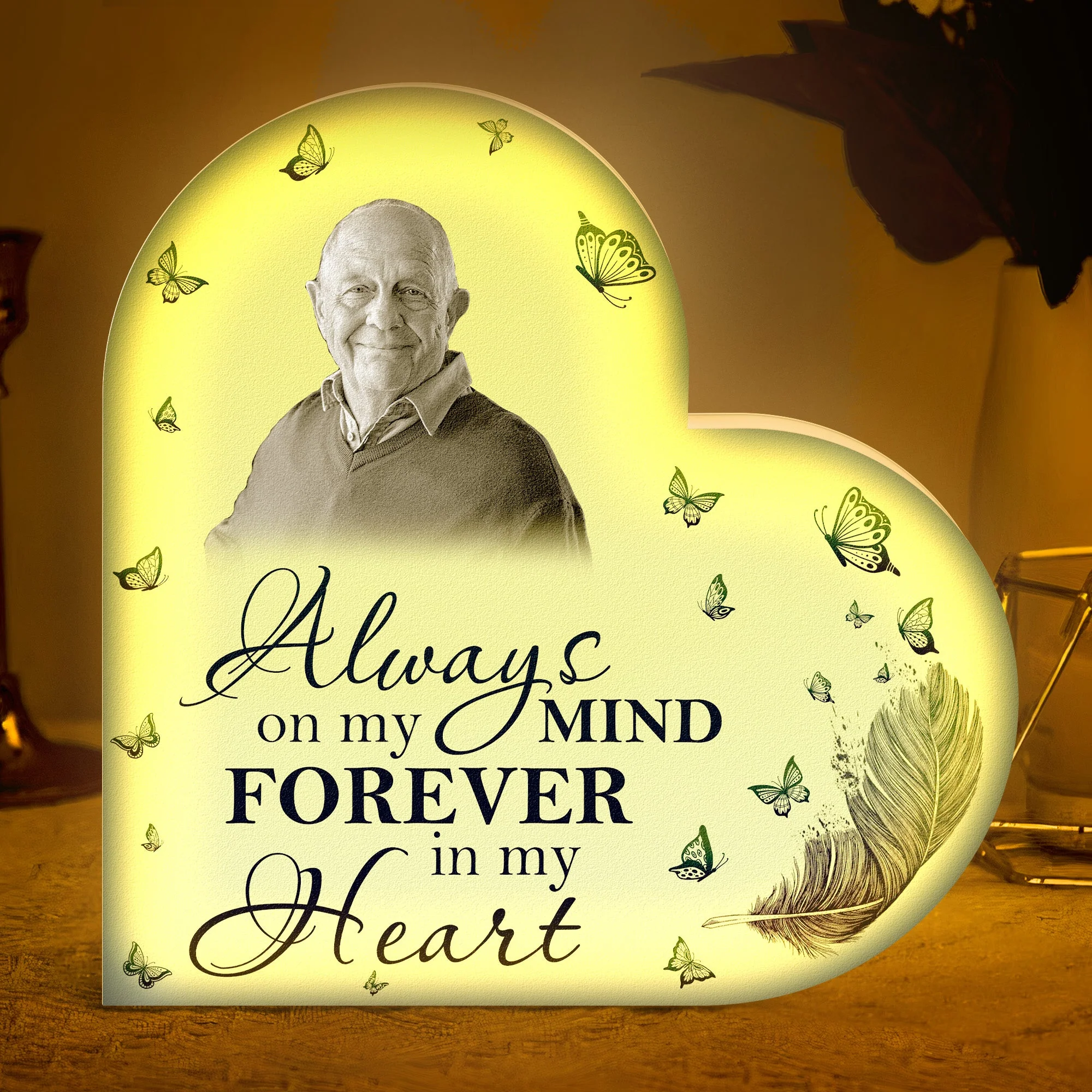 Always On My Mind Forever In My Heart - Personalized Photo Light Box - Image 2