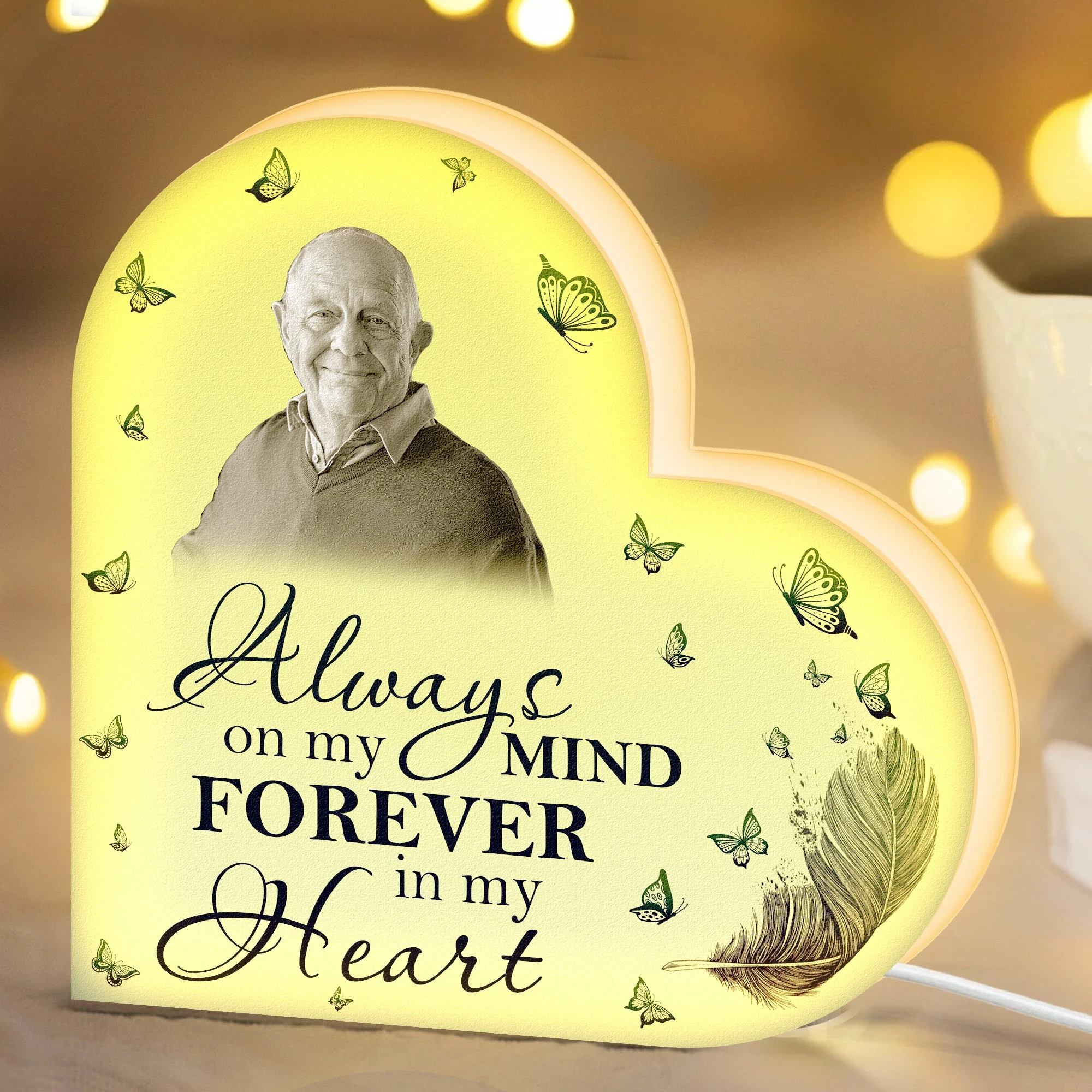 Always On My Mind Forever In My Heart - Personalized Photo Light Box - Image 5