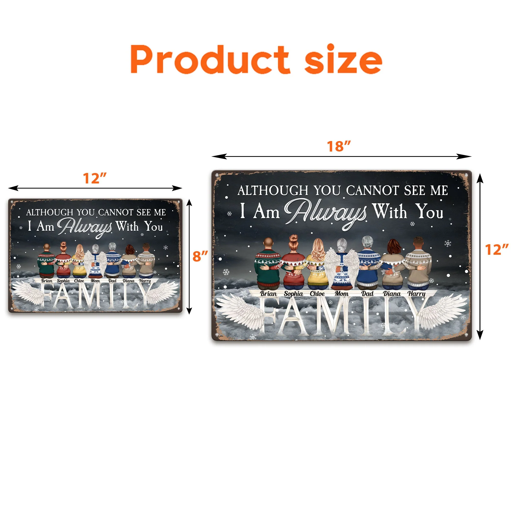 Always With You Even In Heaven - Personalized Metal Sign - Image 3
