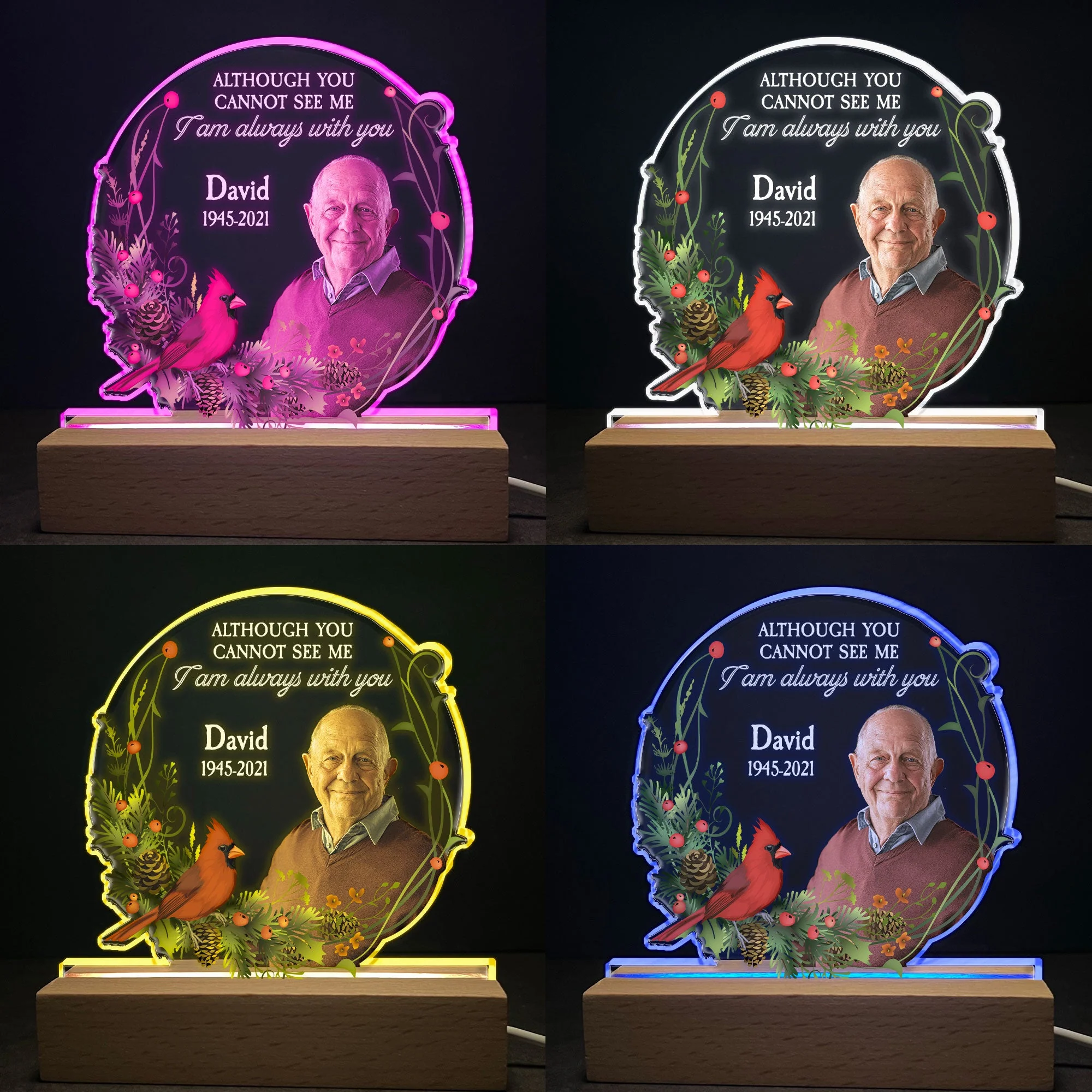 Always With You Memorial Light - Personalized Photo LED Light - Image 4