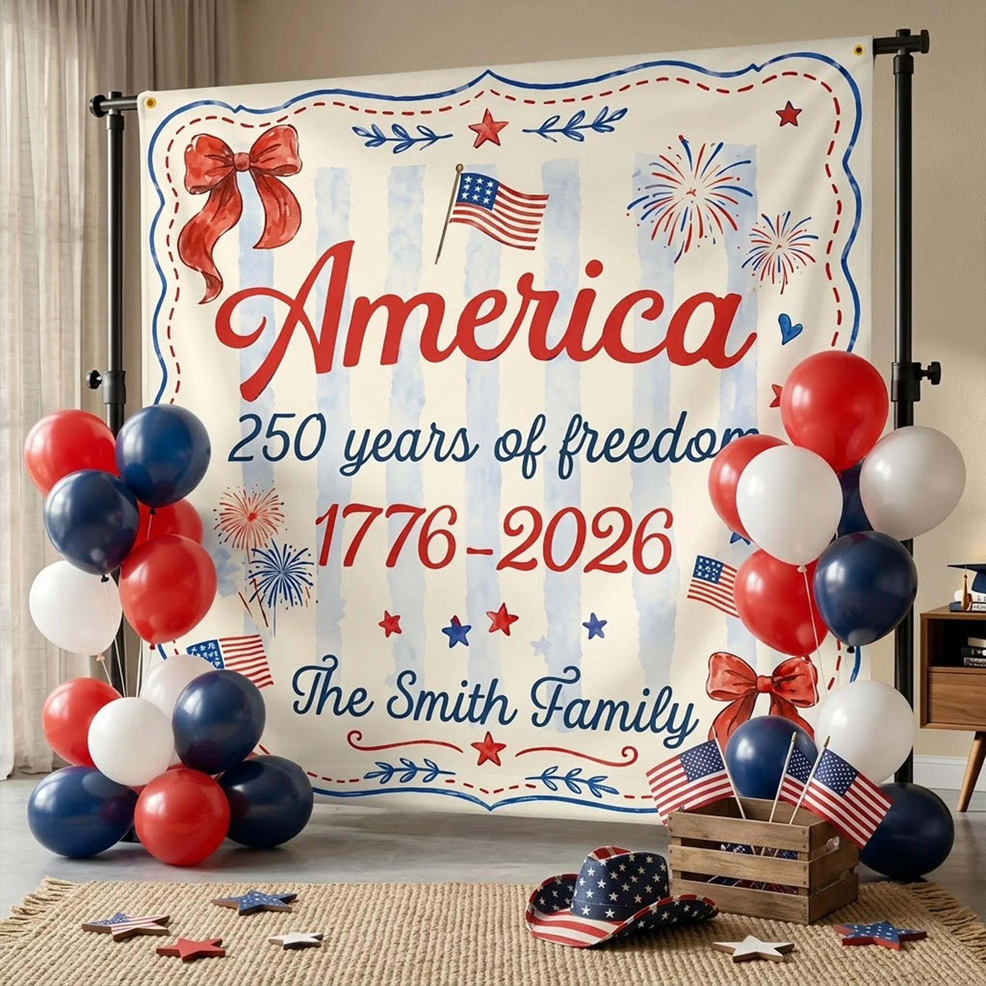 America 250 Years Of Freedom - Personalized Backdrop - Image 2