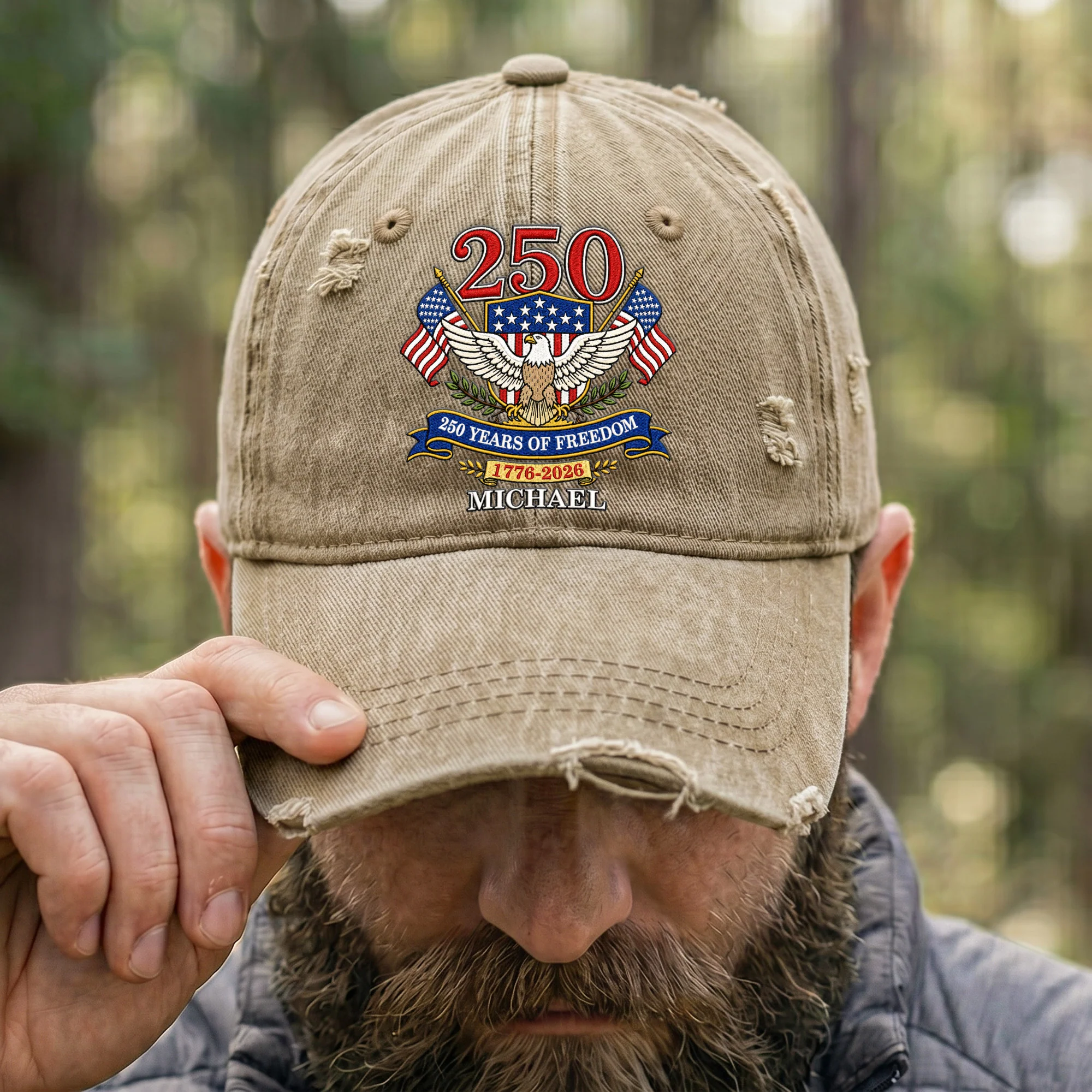 American Bald Eagle Independence Day - Personalized Cap