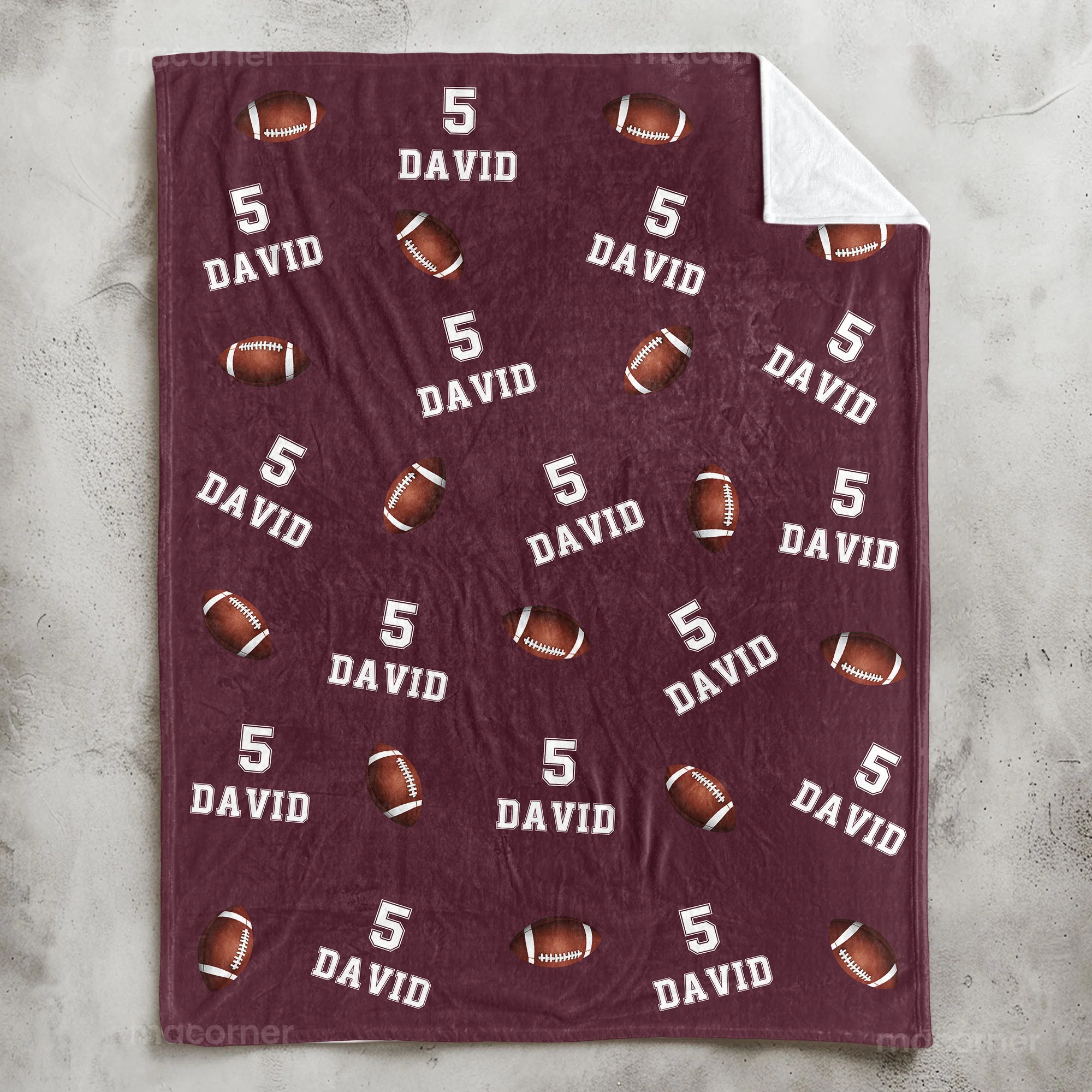 American Football Custom Name, Number - Personalized Blanket - Image 2