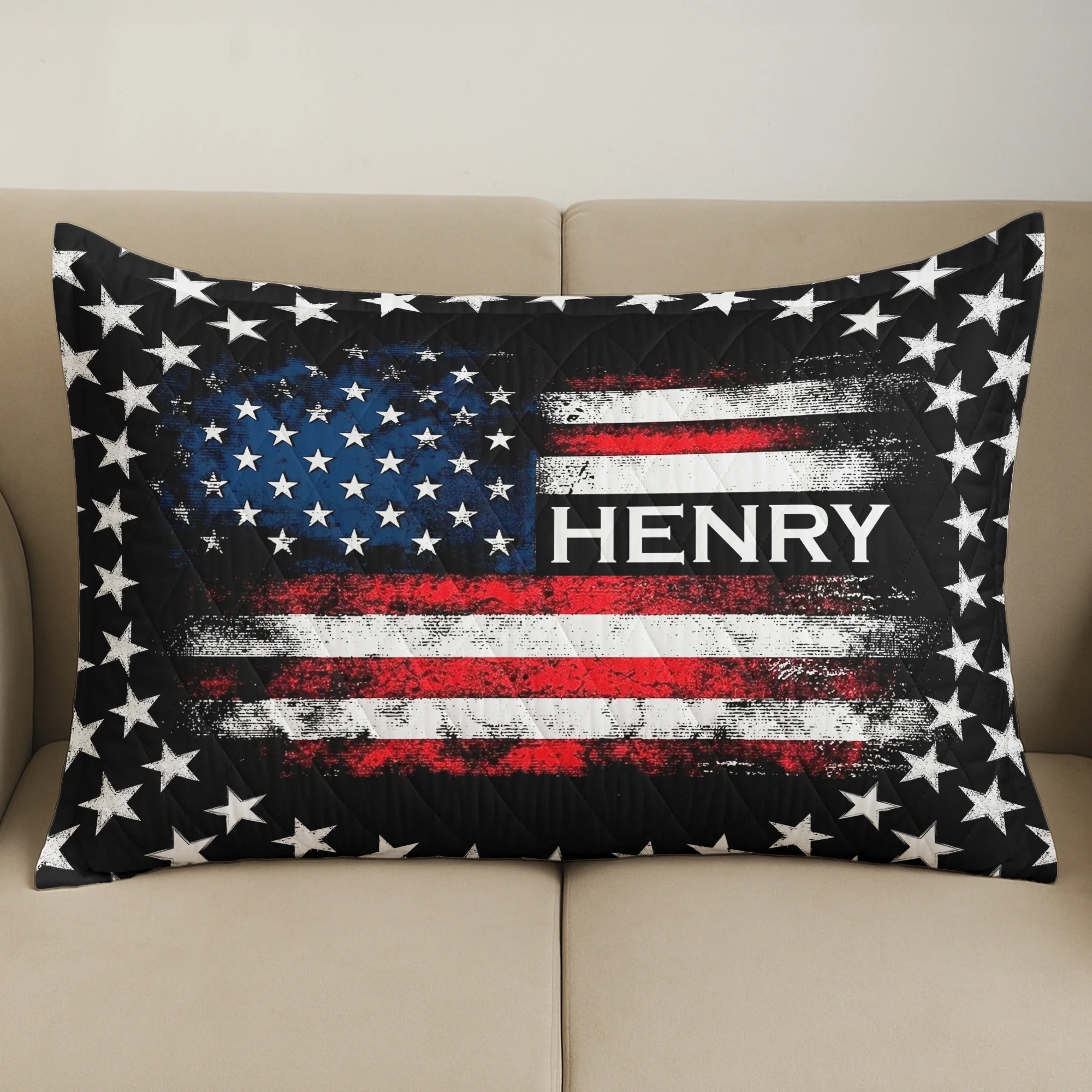American Freedom Flag Patriotic Design - Custom Quilt Set - Image 3