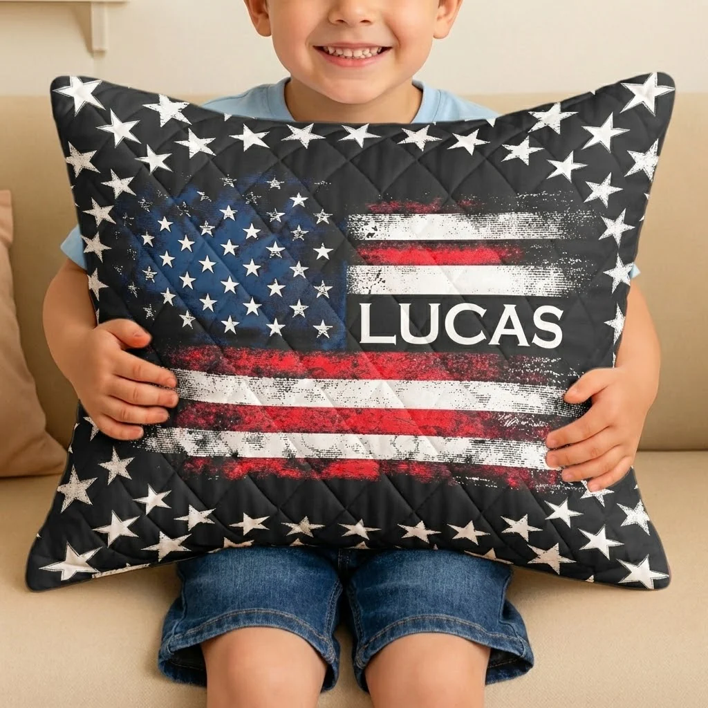 American Freedom Flag Patriotic Design - Custom Quilt Set - Image 9