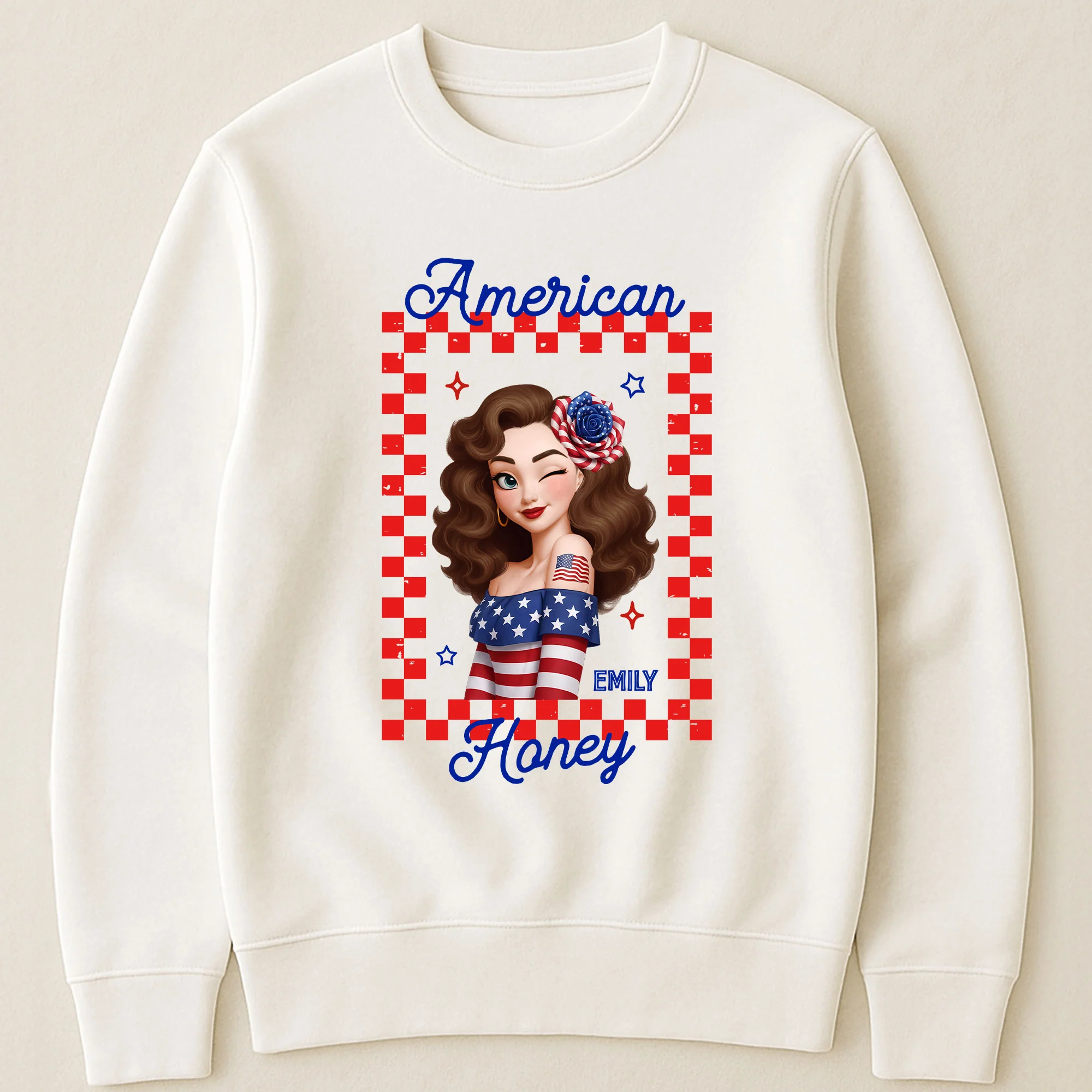 American Honey Red, White & 250 Patriotic - Personalized Shirt - Image 3