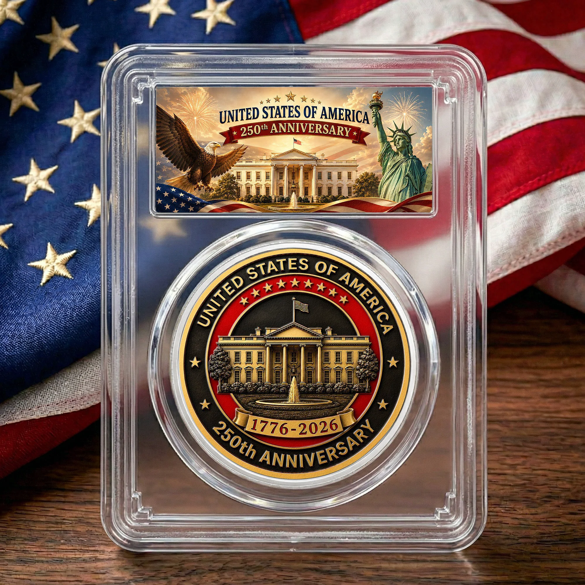 American Symbol 250 Years Of Freedom White House - Coin - Image 11