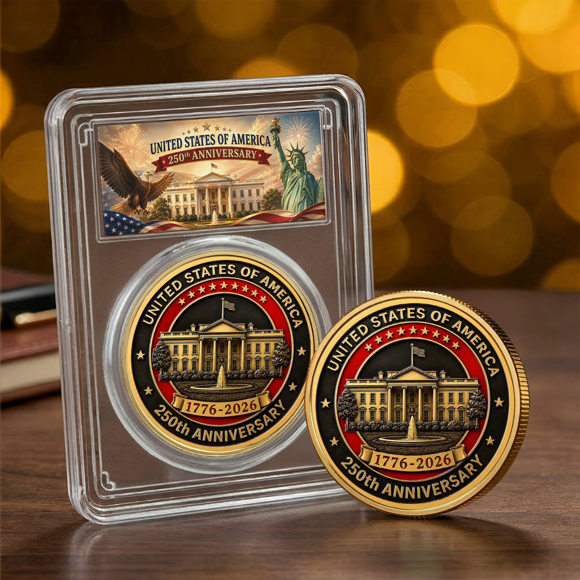 American Symbol 250 Years Of Freedom White House - Coin - Image 4