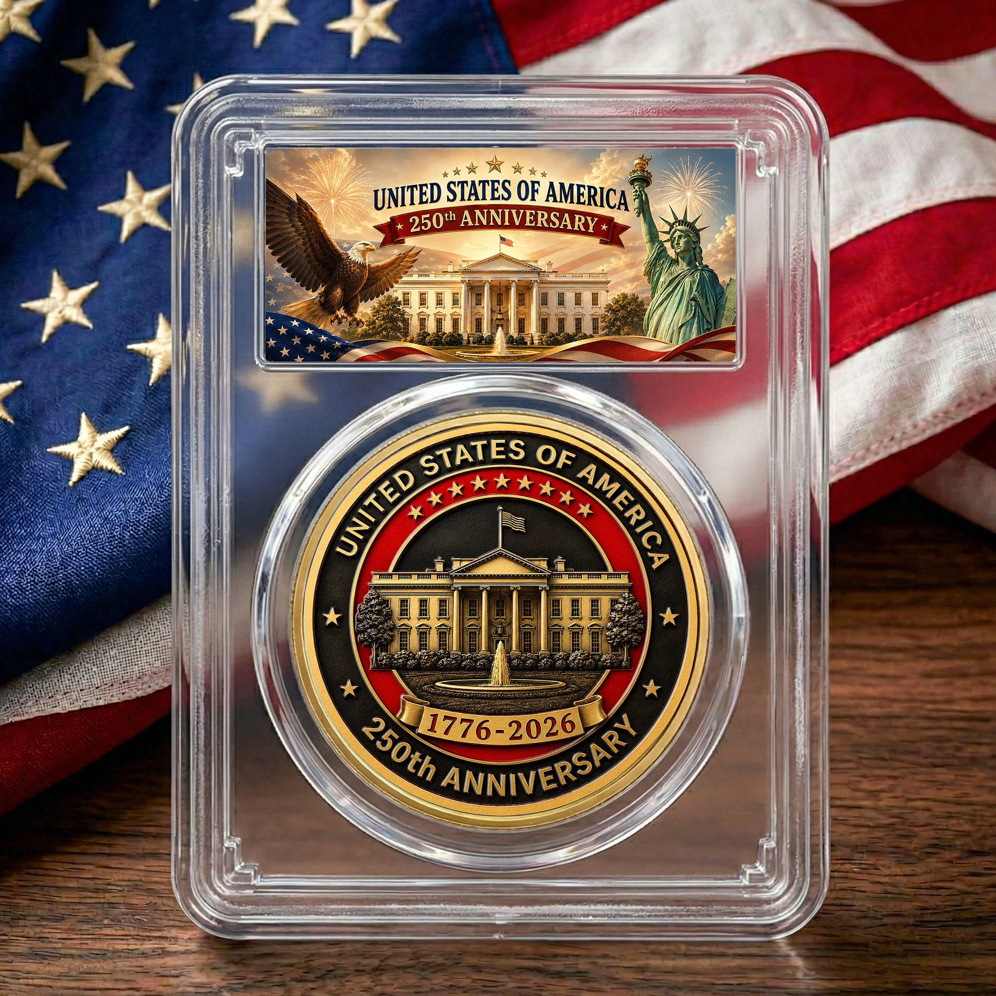 American Symbol 250 Years Of Freedom White House - Coin - Image 5