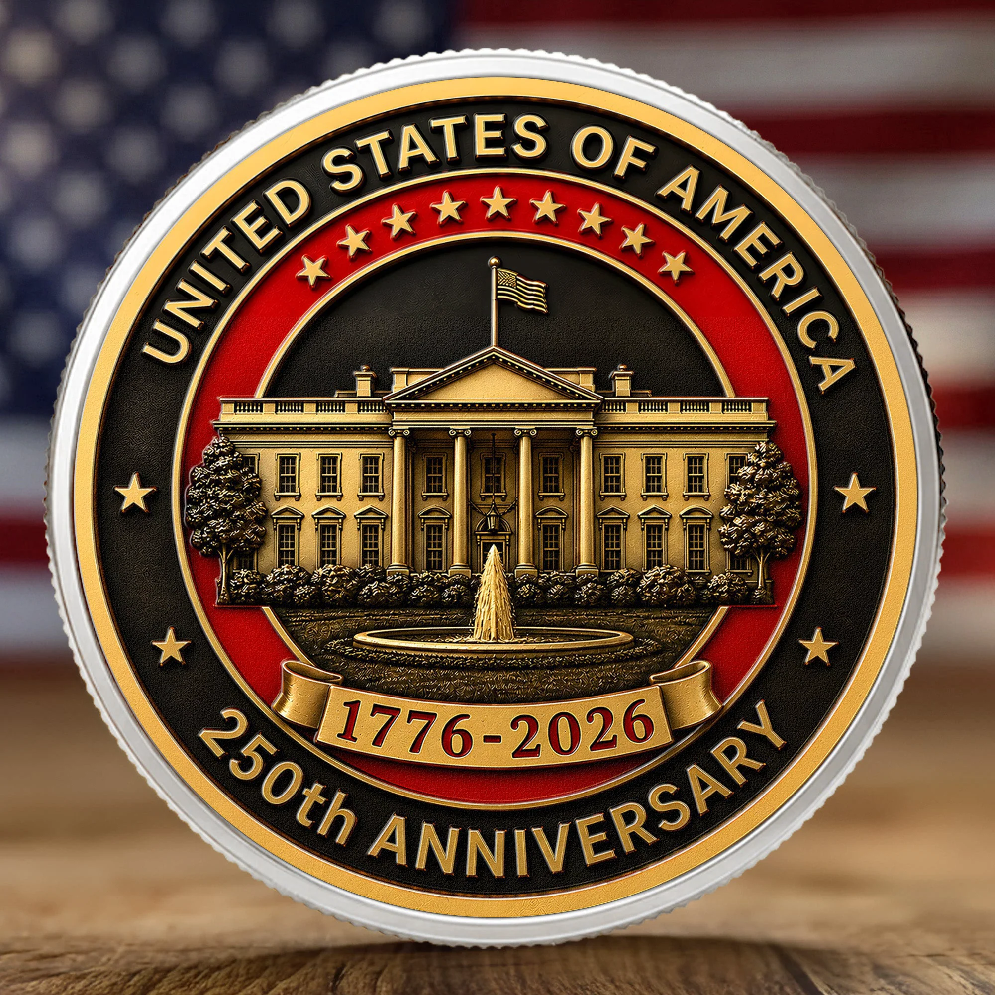 American Symbol 250 Years Of Freedom White House - Coin - Image 9
