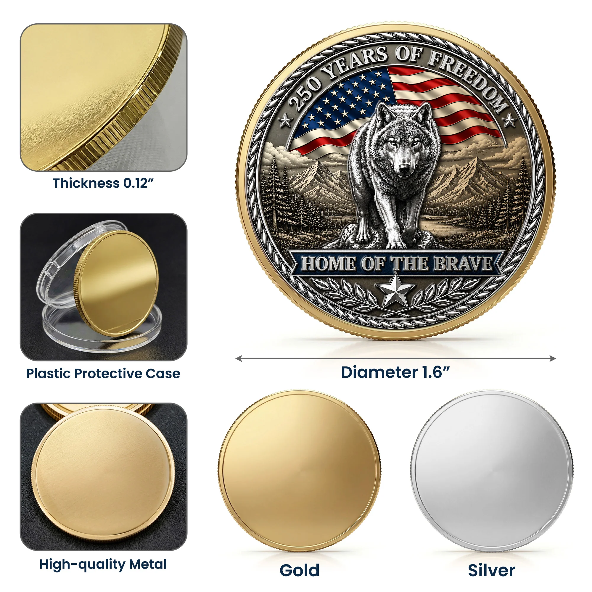 America's Legacy 250 Years Wolf - Coin - Image 7