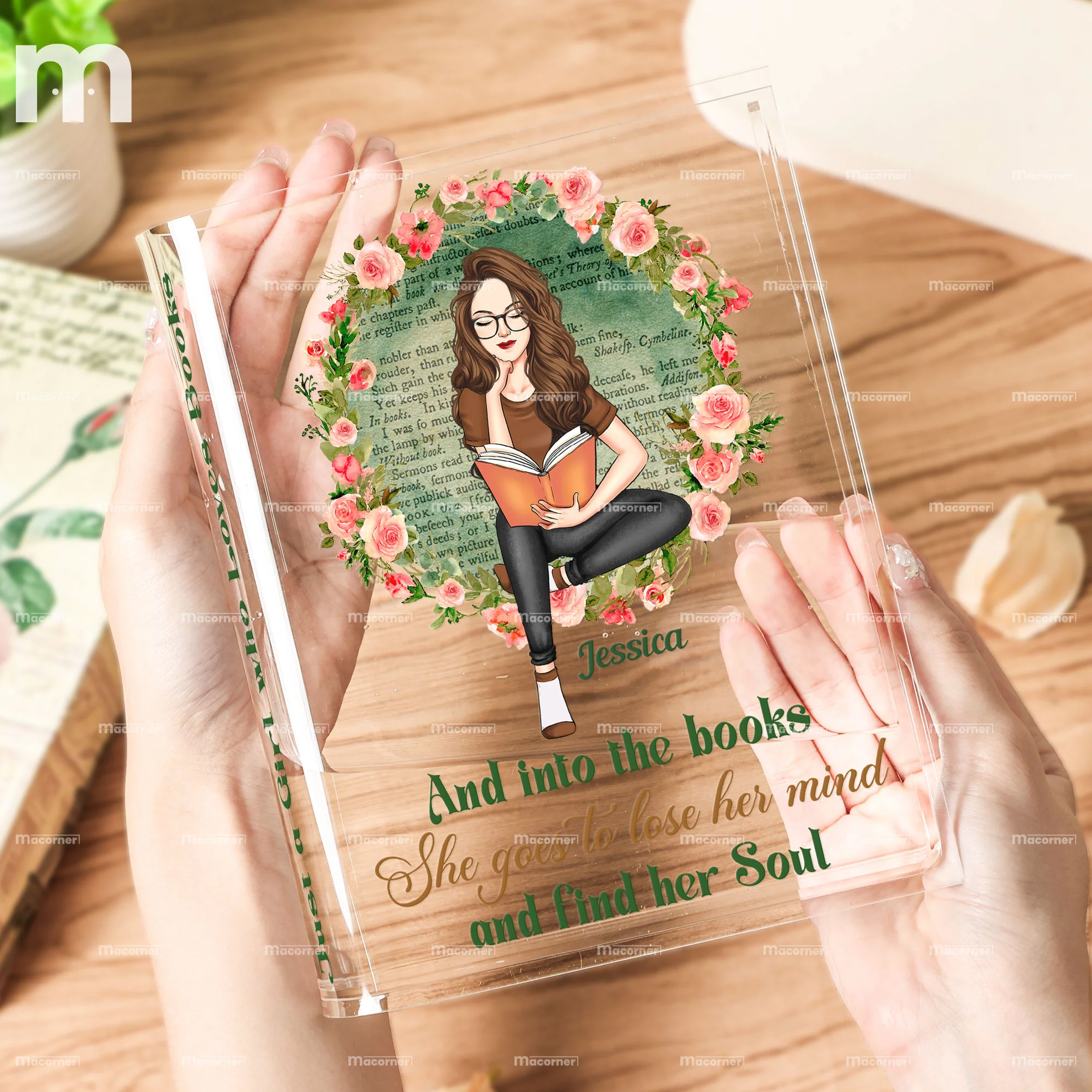 And Into The Books - Personalized Acrylic Book Vase - Image 4