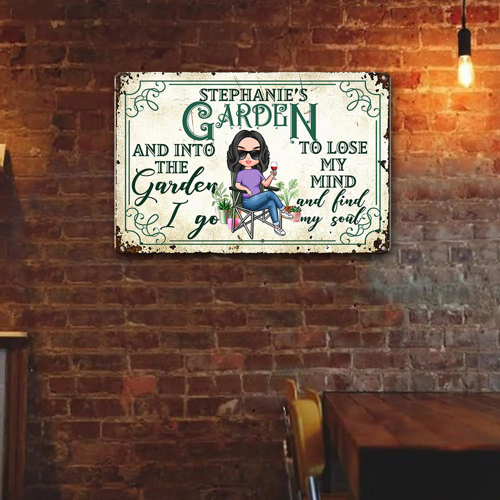 And Into The Garden - Personalized Metal Sign - Image 2
