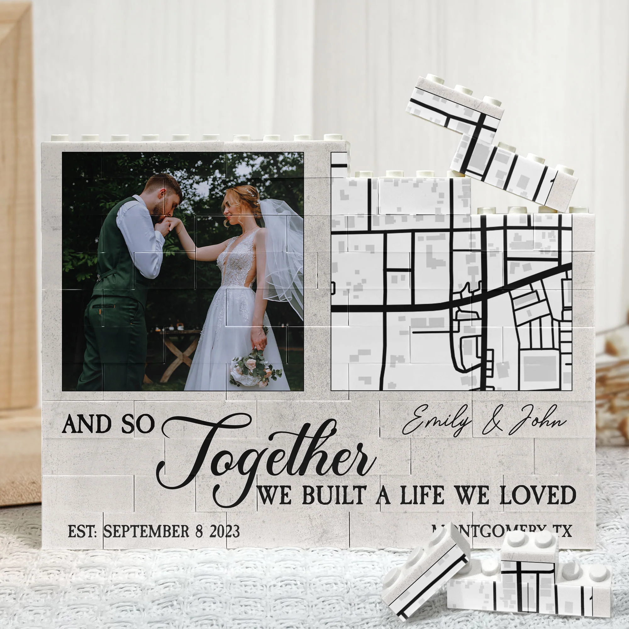 And So Together We Built A Life - Personalized Photo Building Brick - Image 2